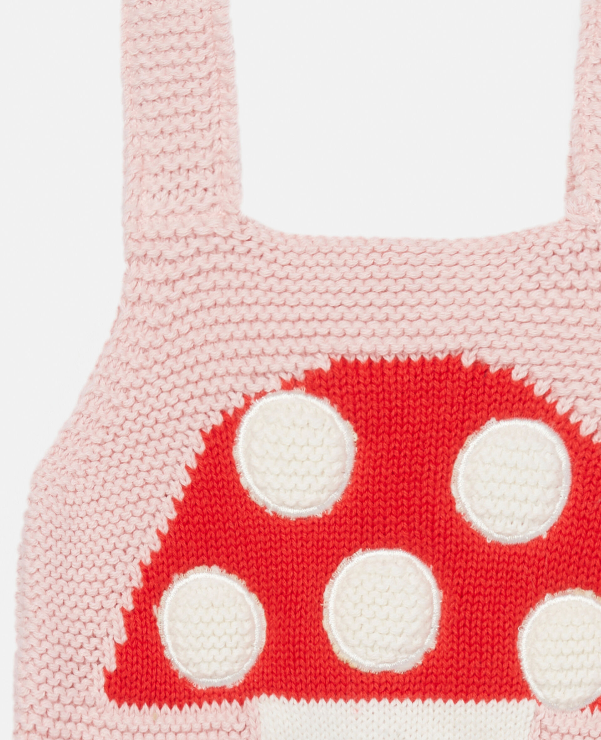 Knitted Smiley Mushroom Bodysuit-Pink-large image number 1