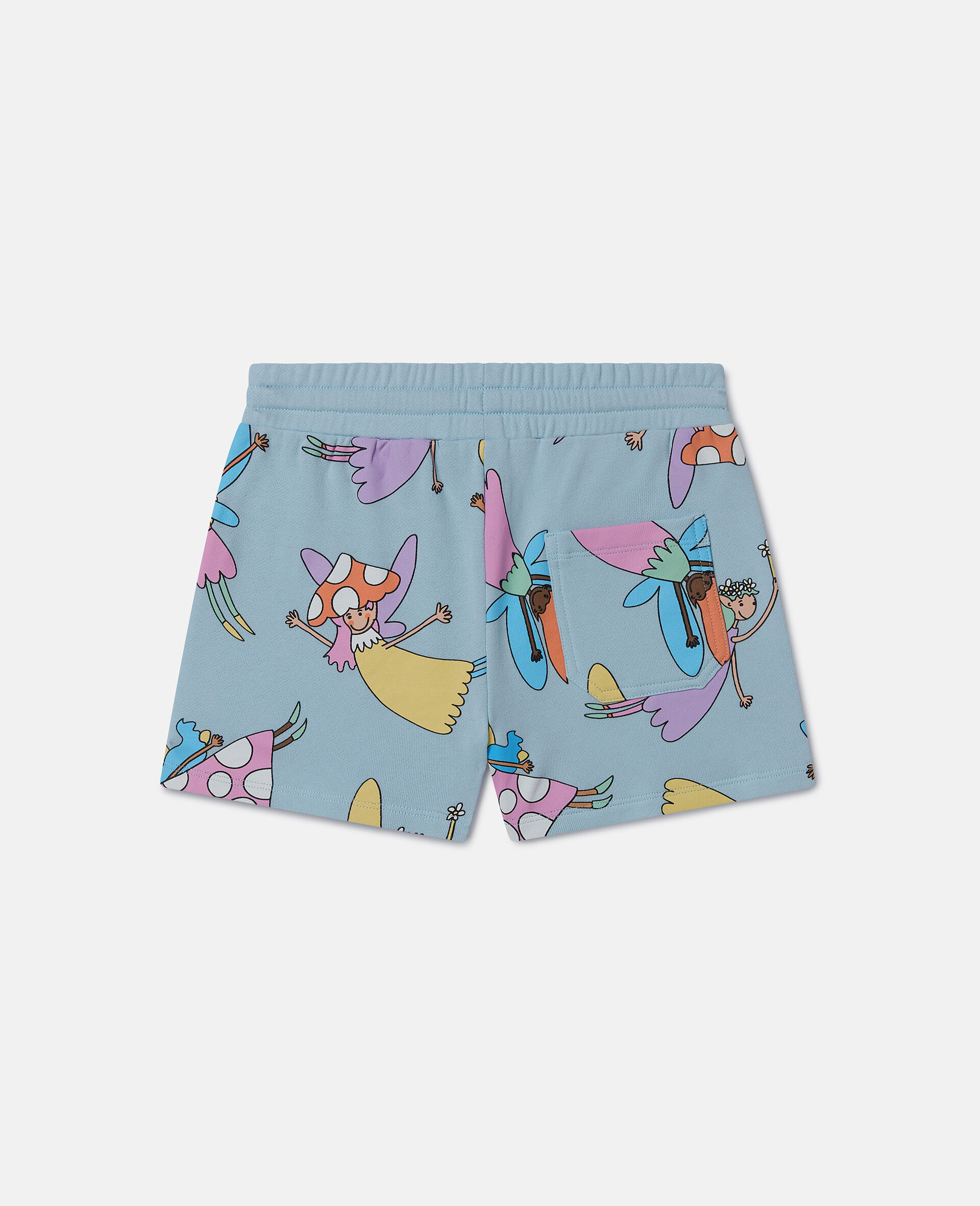 Fairies Print Drawstring Shorts -Blue-large image number 2