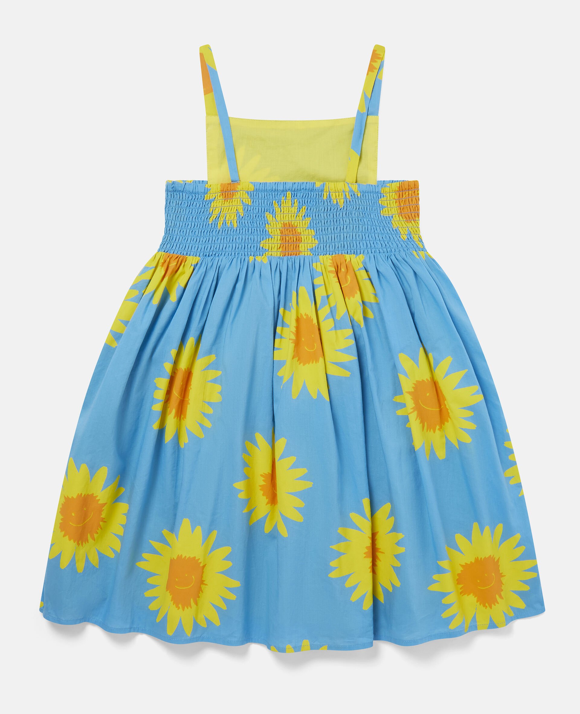 Sunflower Print Cotton Dress-Blue-large Sunflower Print Cotton Dress-Blue-large image number 2