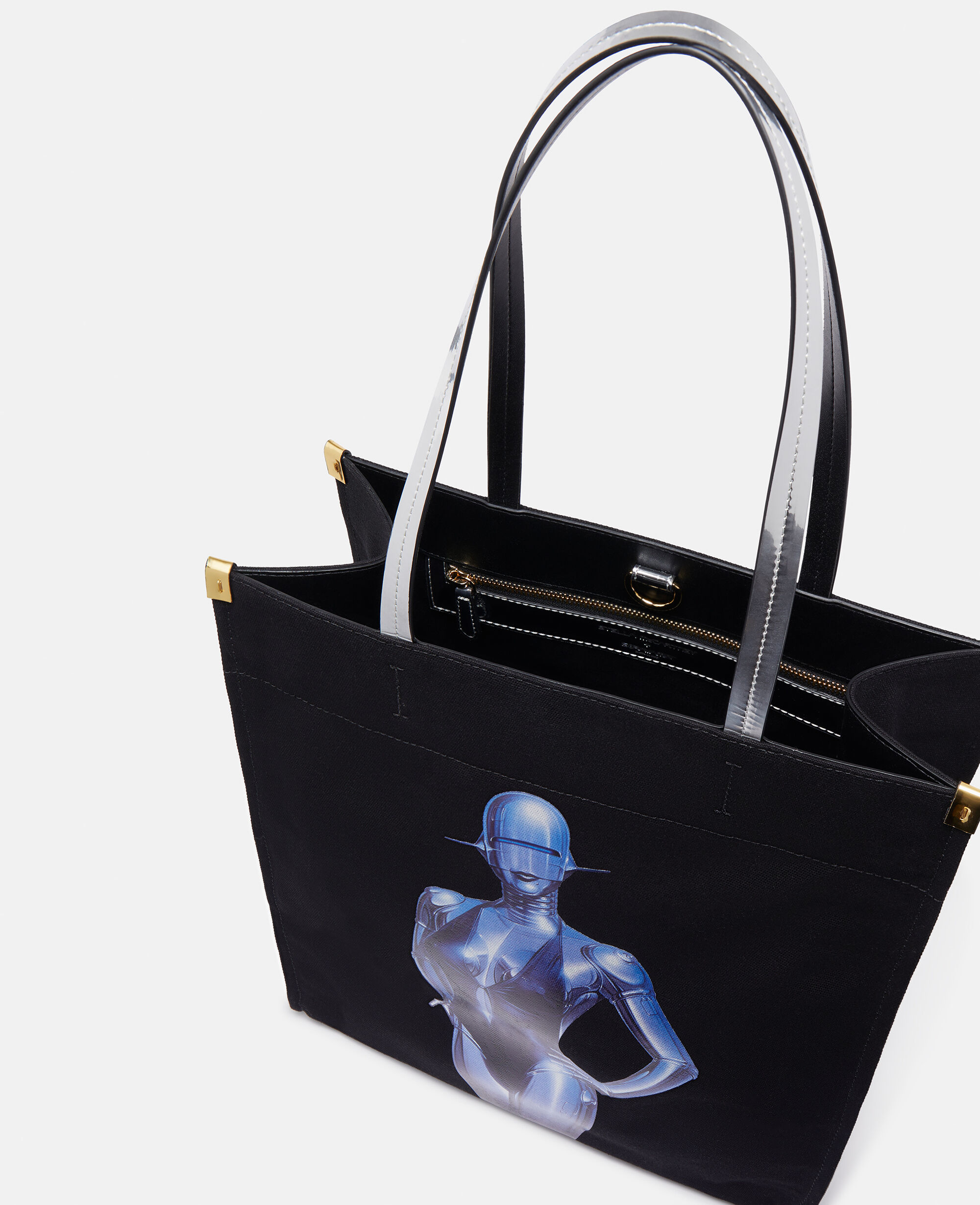 【関税込み】Stella McCartney ブラック Sexy Robot フーディ Women Black Sexy Robot Oversized Organic Cotton Zip Hoodie