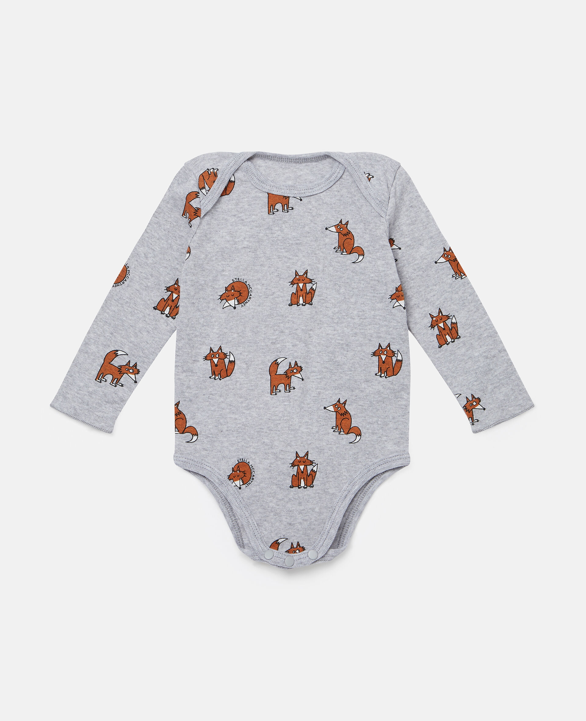 Cotton Ribbed Fox Bodysuit Set-Multicolour-large image number 1