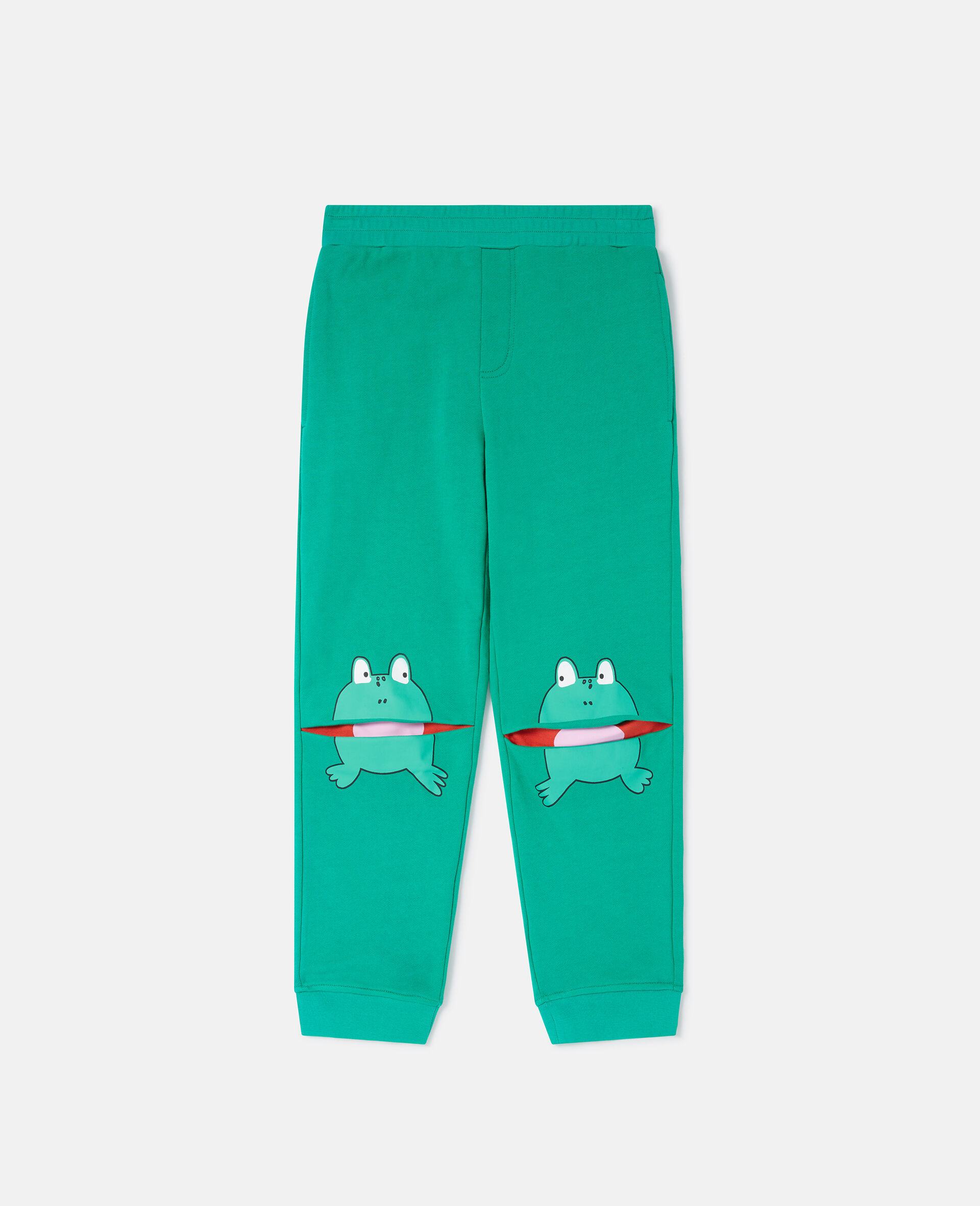 Jogginghose mit Gummizug und Frosch-Grafik-Grün-large image number 0