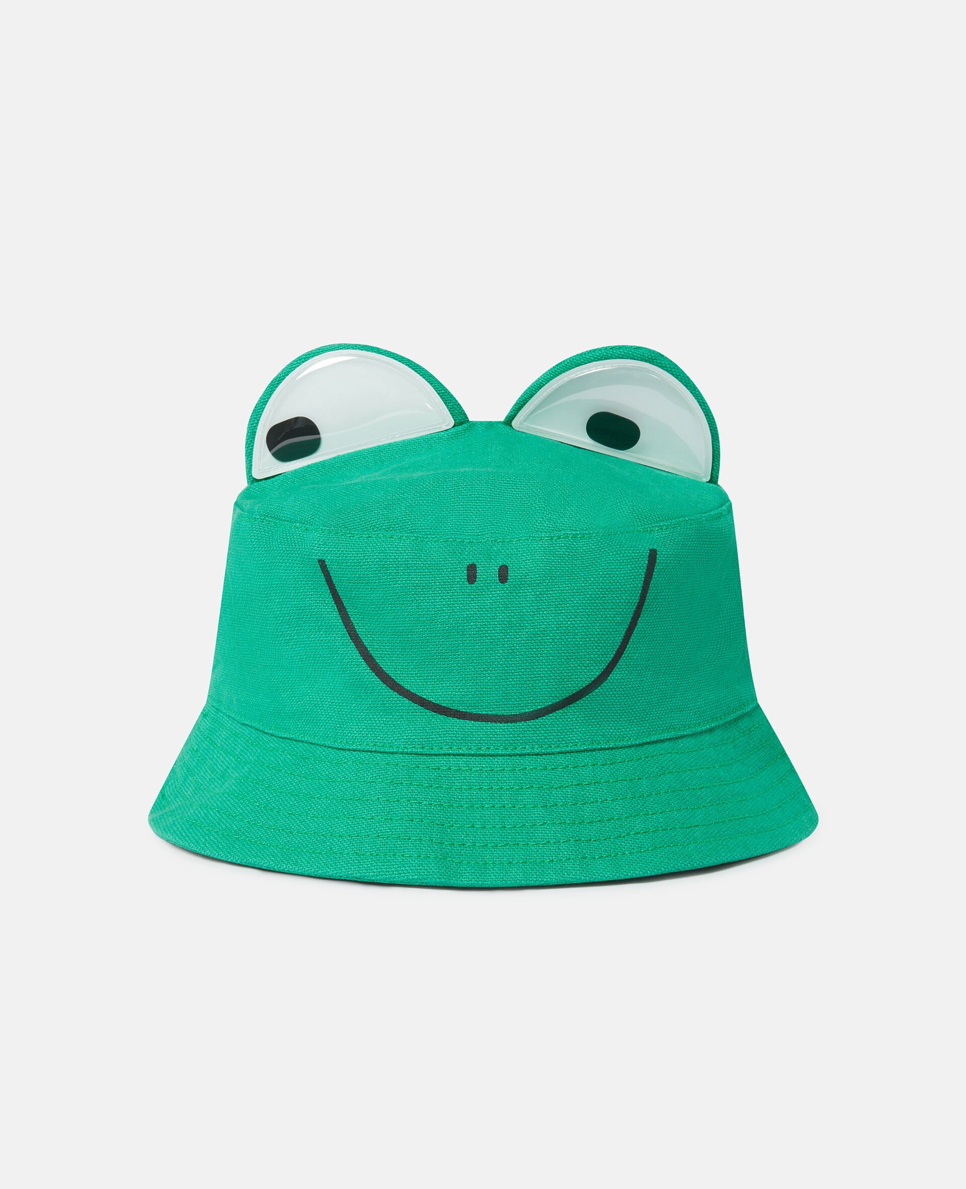 Frog Graphic Bucket Hat-Green-medium
