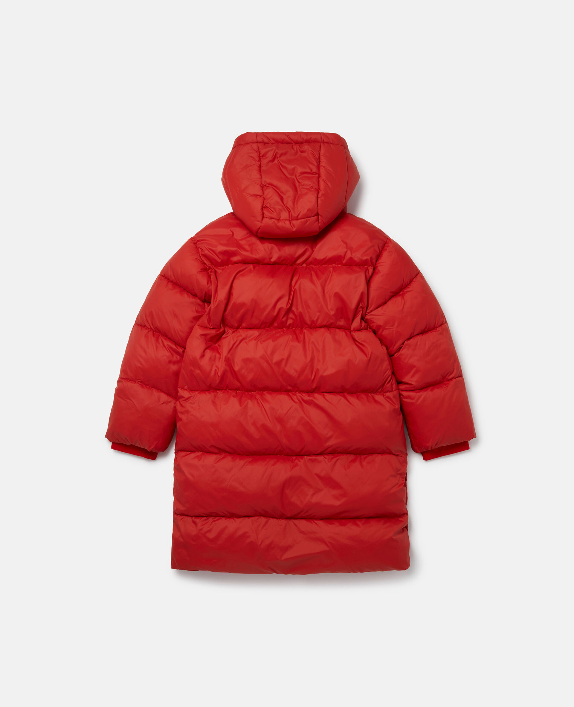 Hooded Longline Puffer Coat-Red-large image number 2