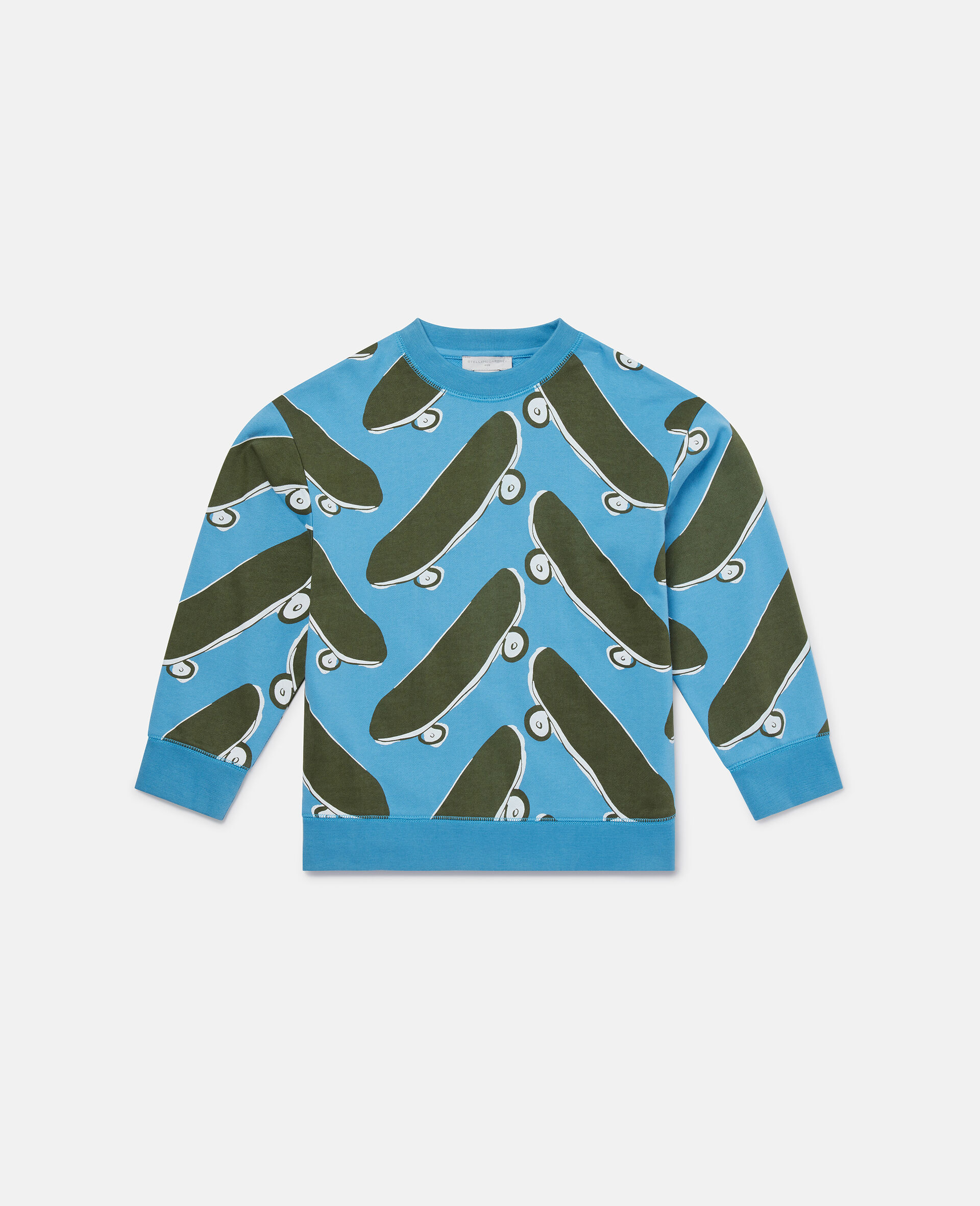 Skateboard Print Sweatshirt-Blue-large image number 0
