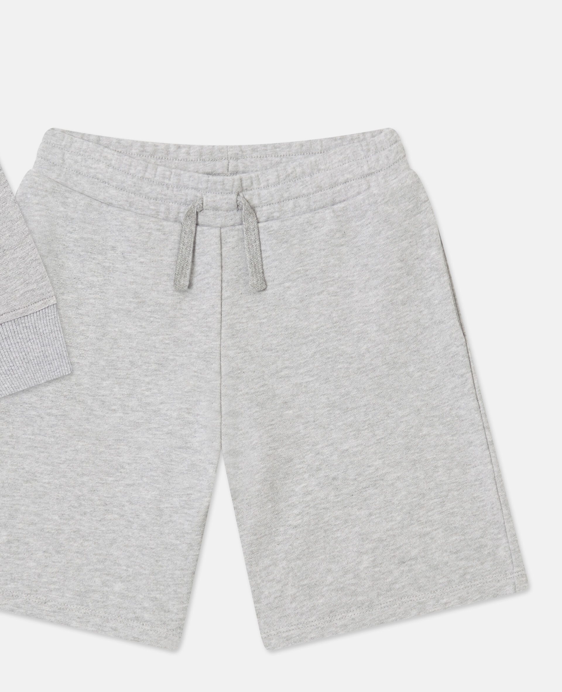 S-Wave Logo Sweatshirt And Shorts Set-Green-large image number 3