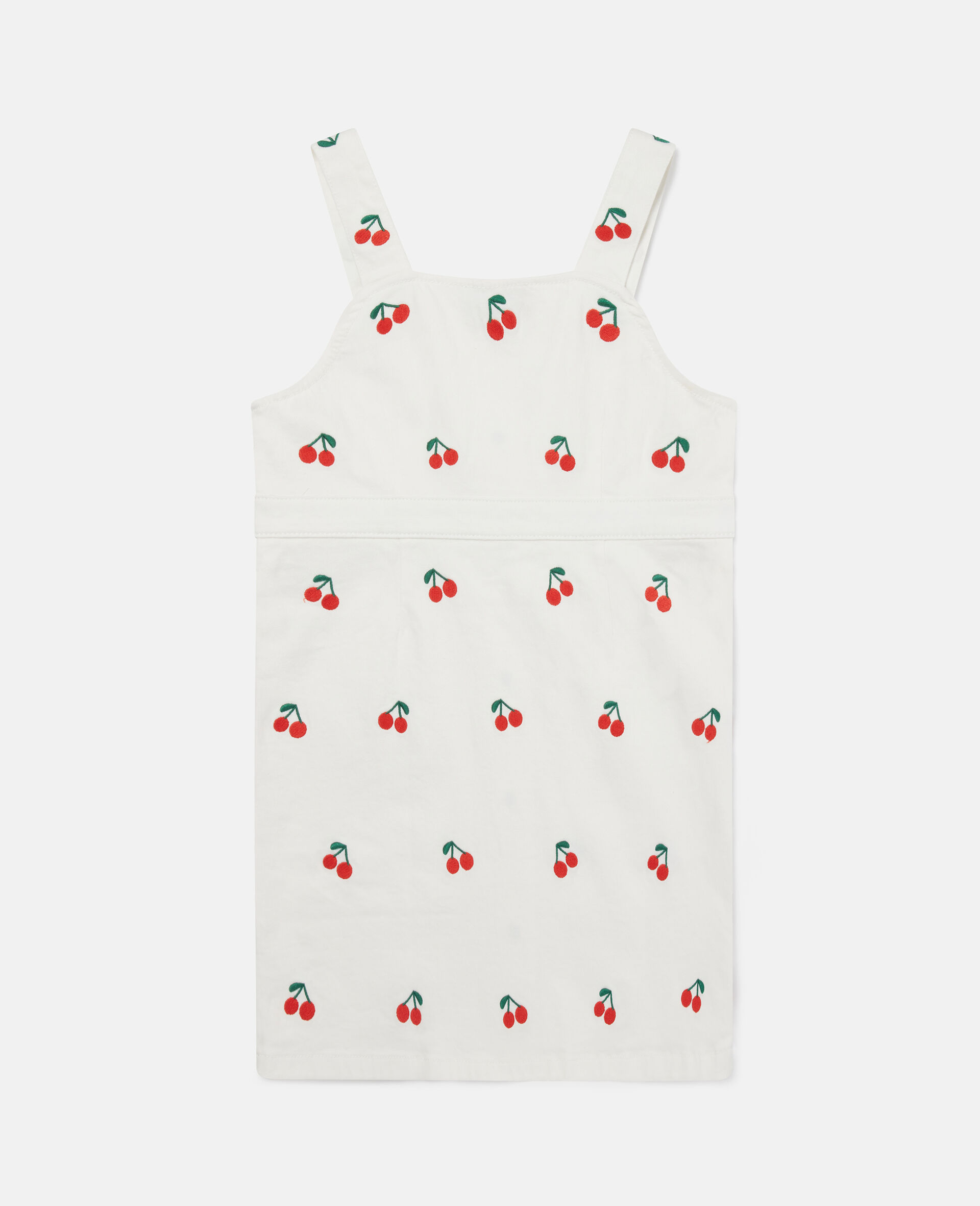 Cherry Embroidered Sleeveless Dress-Cream-large image number 2