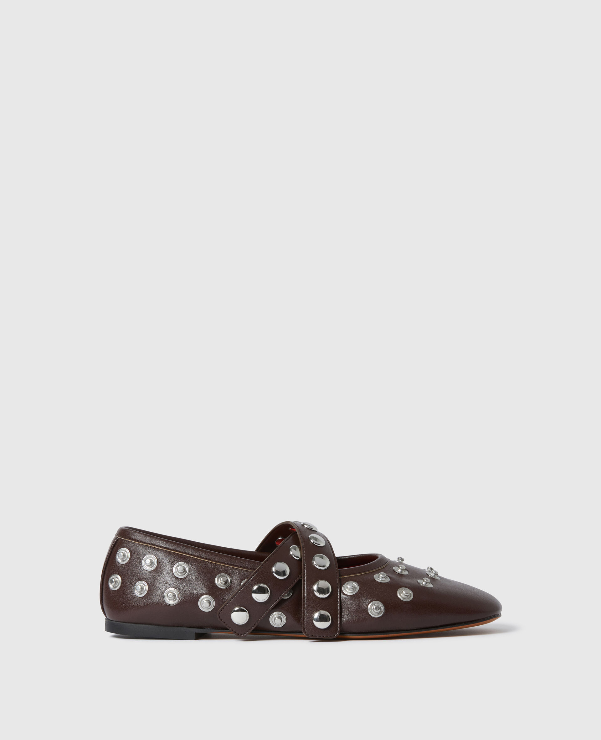 Ryder Popper-Studded Ballet Flats-Brown-large image number 0