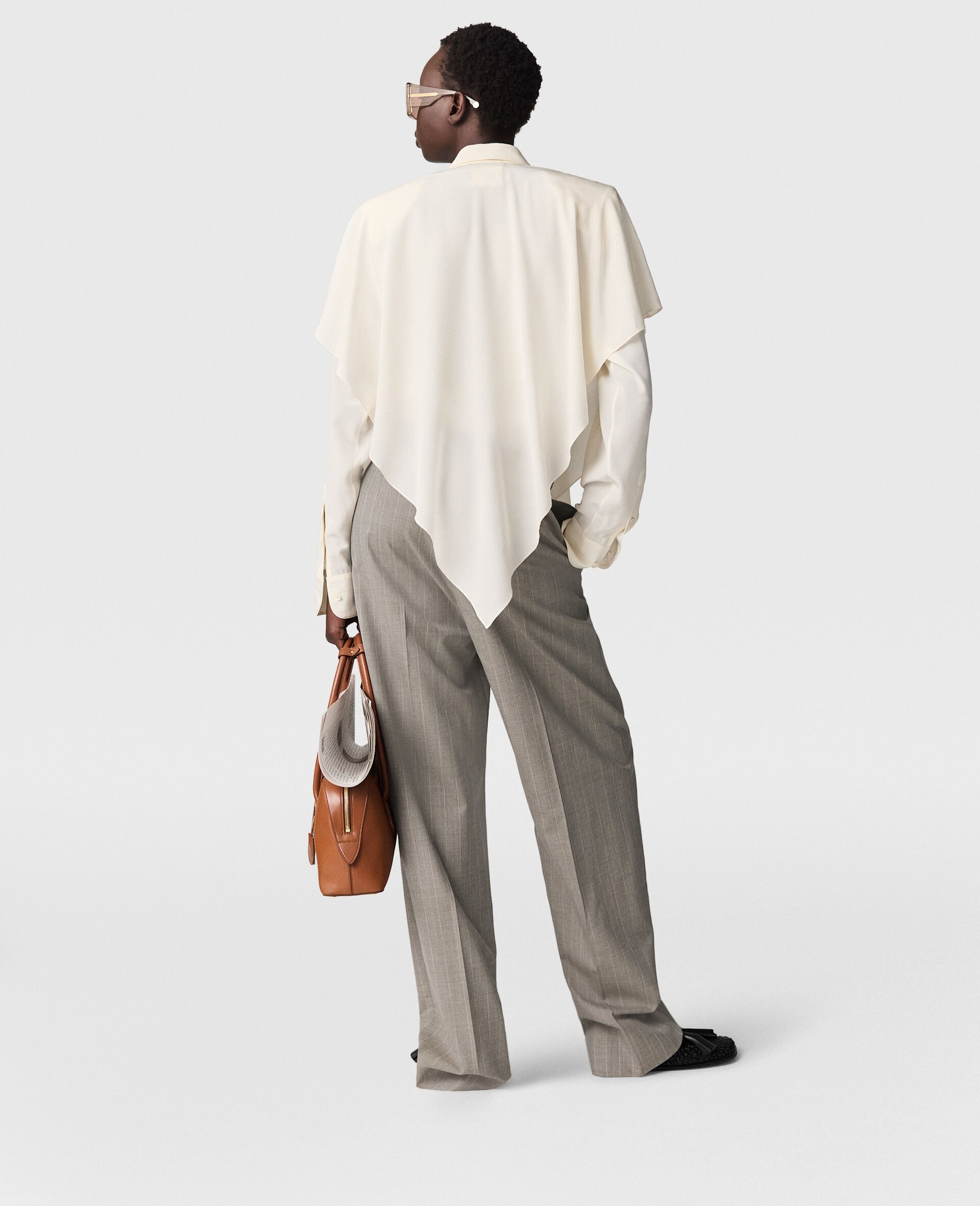 Layered Panel Long-Sleeve Semi-Sheer Shirt-Cream-large Layered Panel Long-Sleeve Semi-Sheer Shirt-Cream-large image number 3