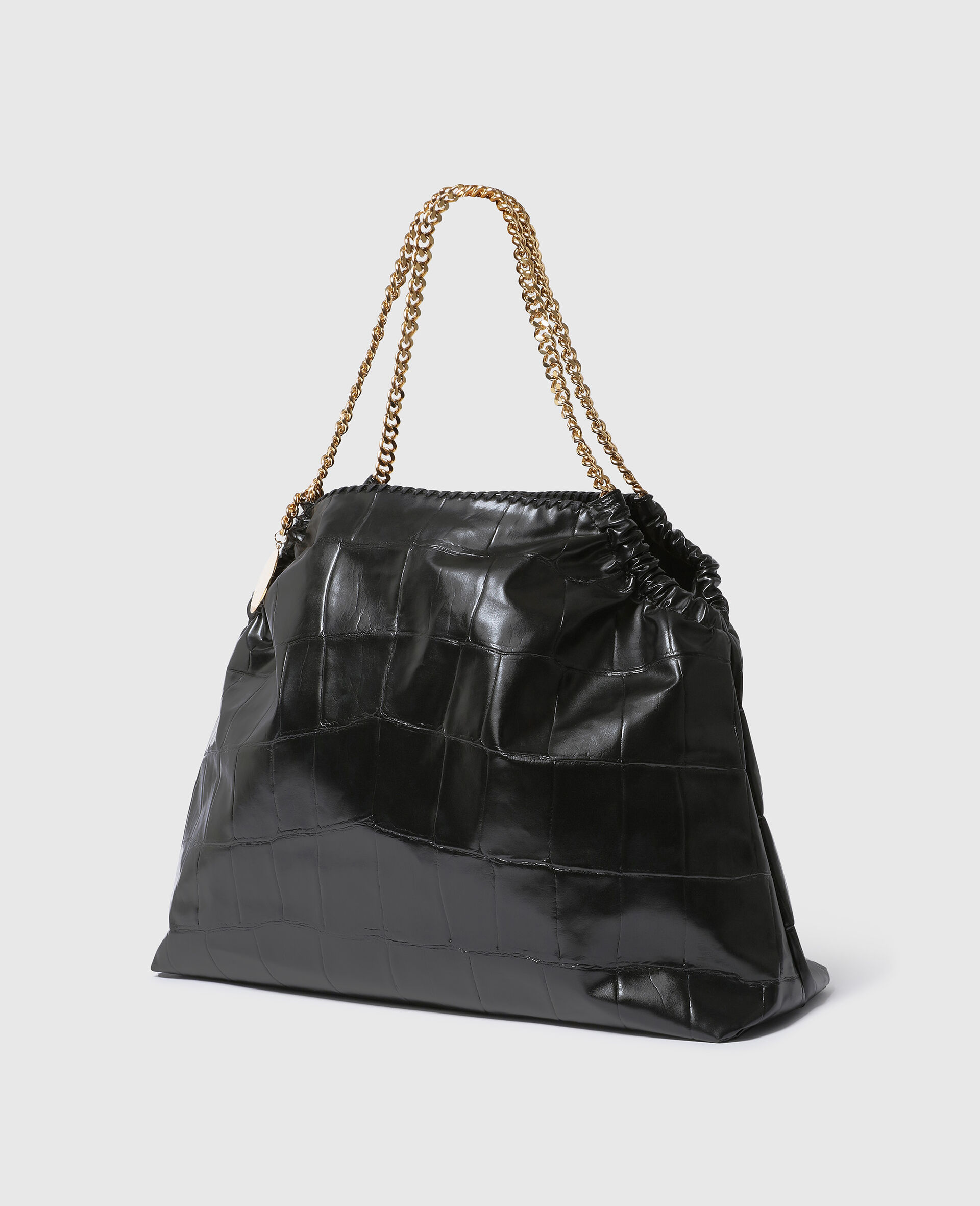 Falabella Crocodile-Embossed Drawstring Tote Bag-Black-large image number 2