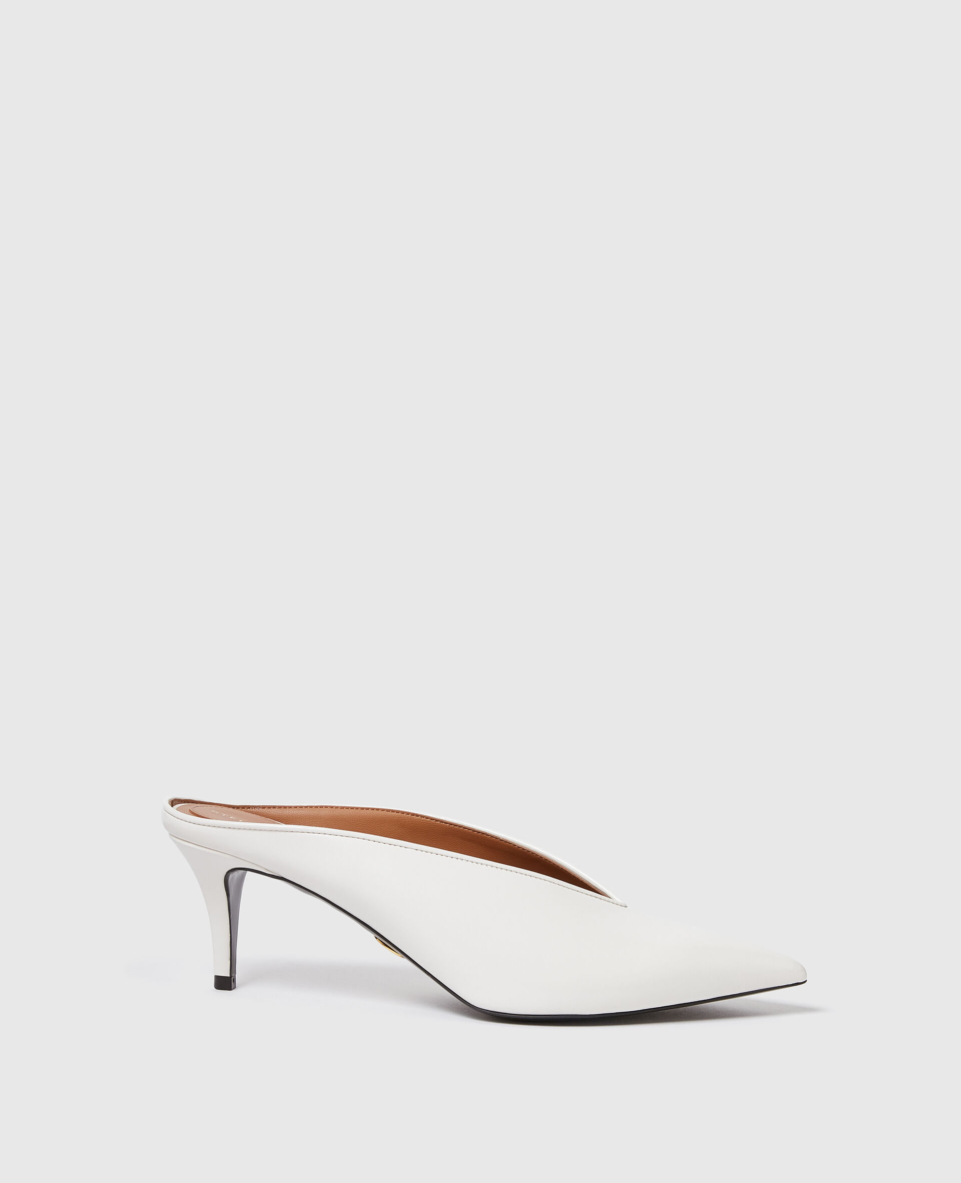 Brushed Heeled Mules-White-medium