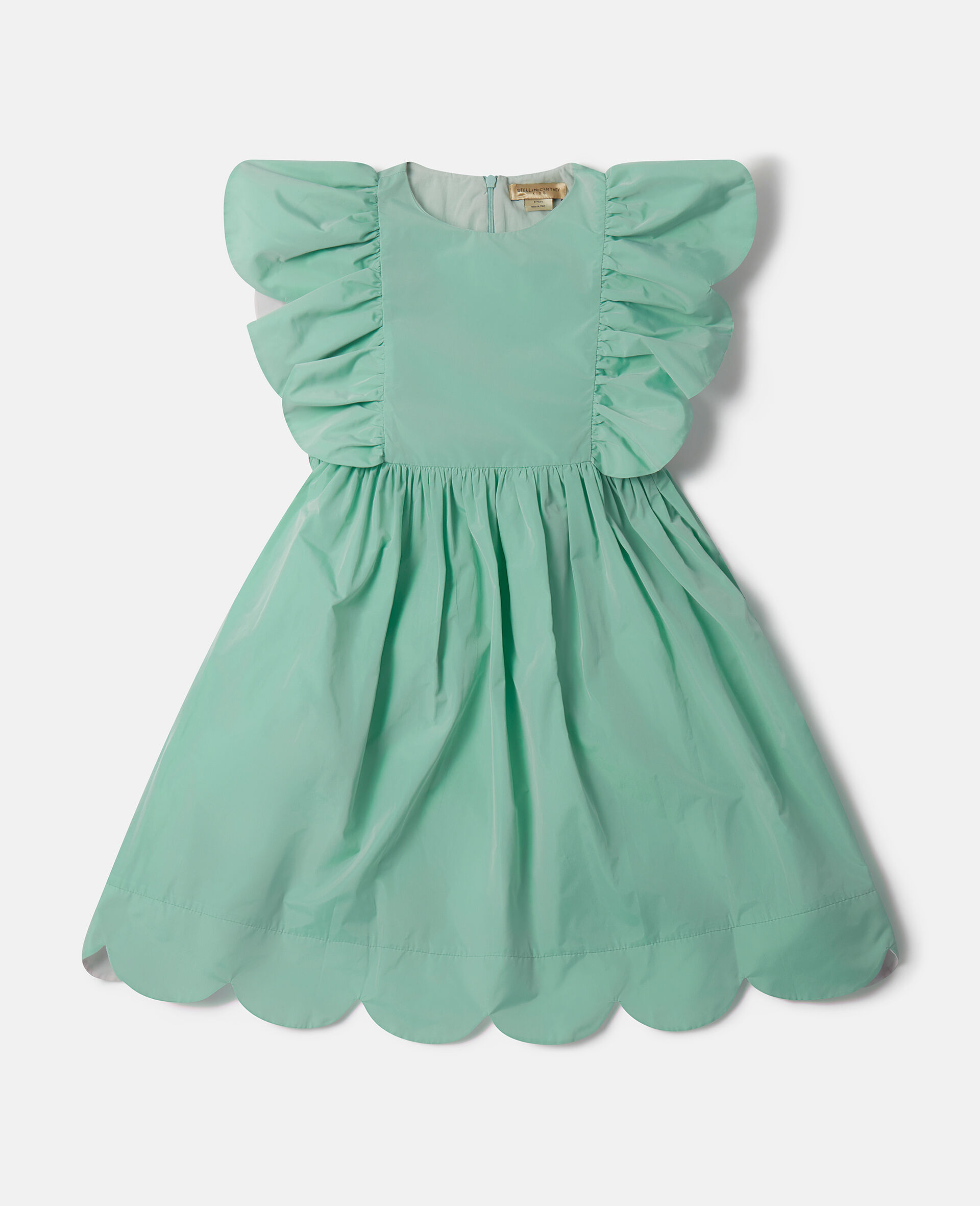 Scalloped Edge Sleeveless Dress-Green-large image number 0