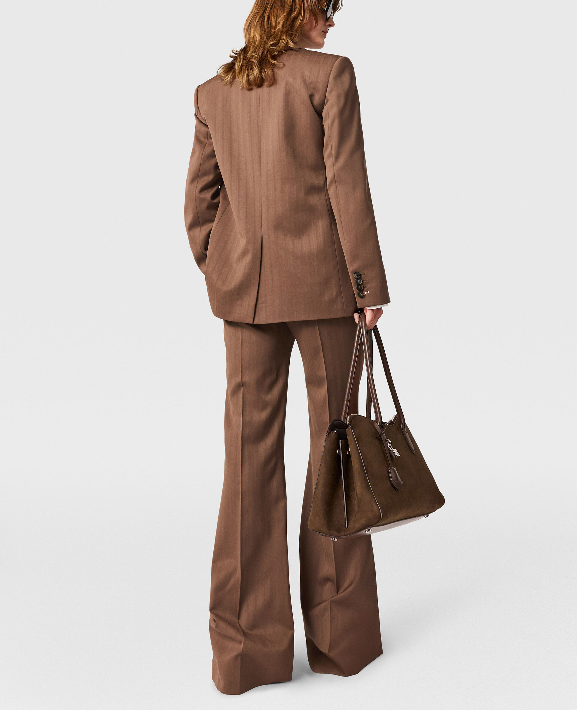 Mid-Rise  Botcut Trousers-Brown-large image number 4
