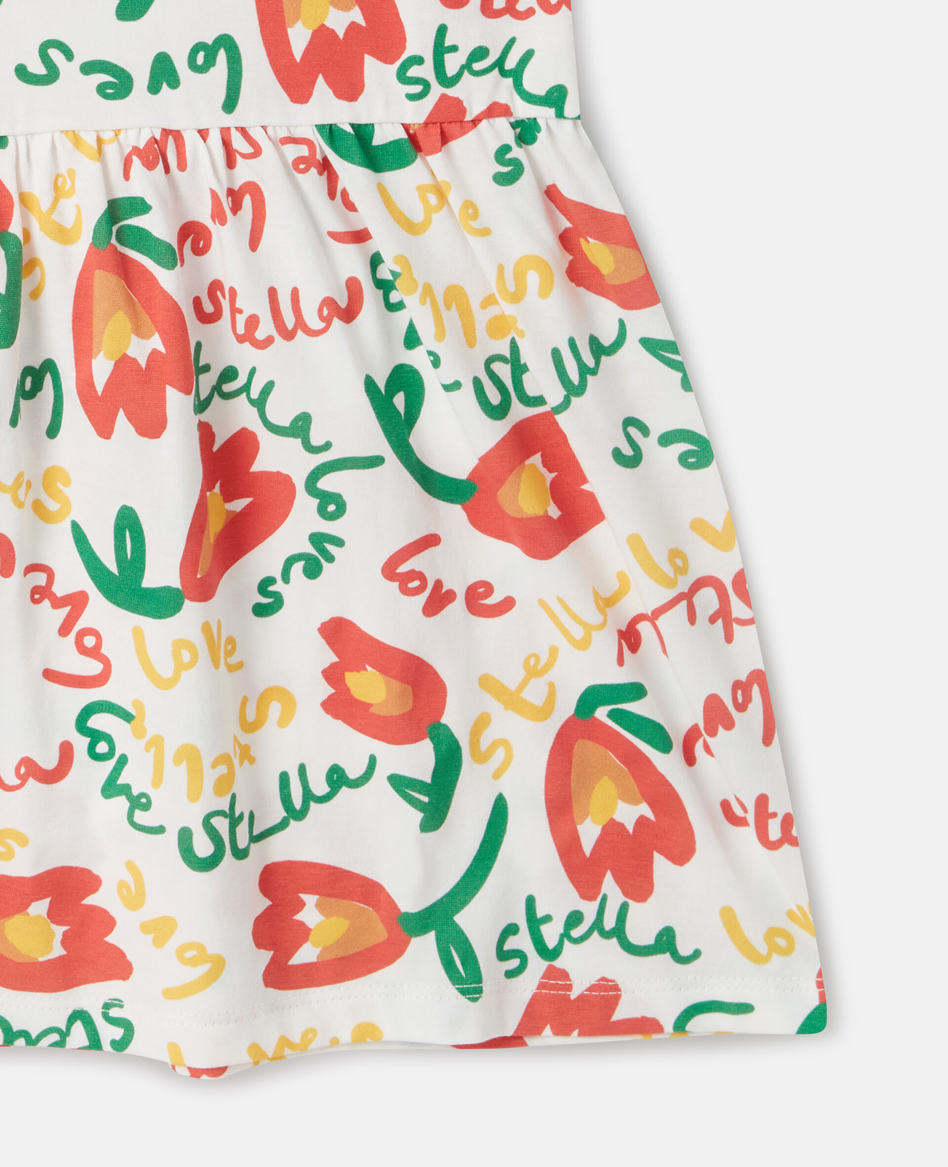 Floral Print Jersey Dress-White-large image number 3