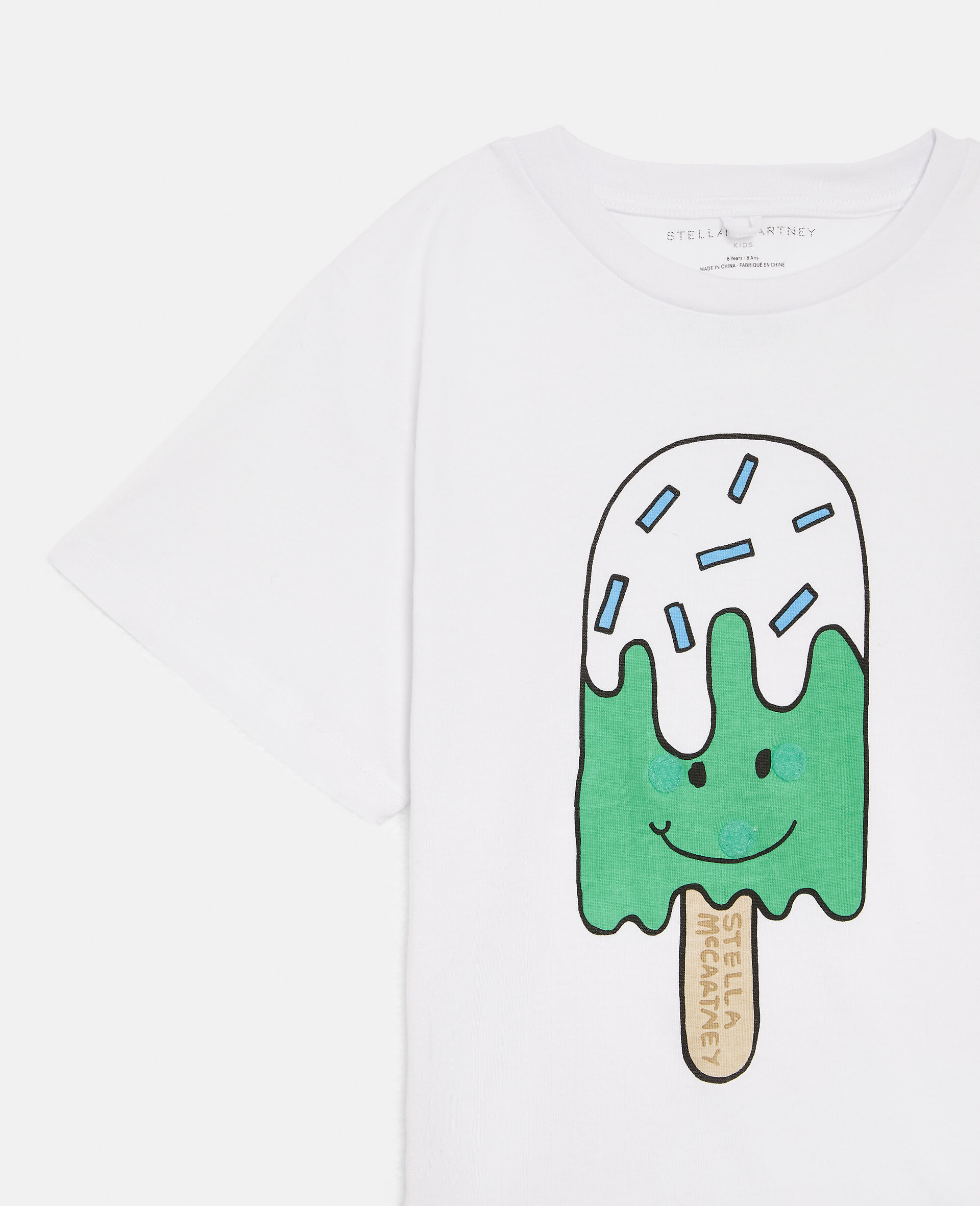 Popsicle Print Cotton T-Shirt-White-large image number 1
