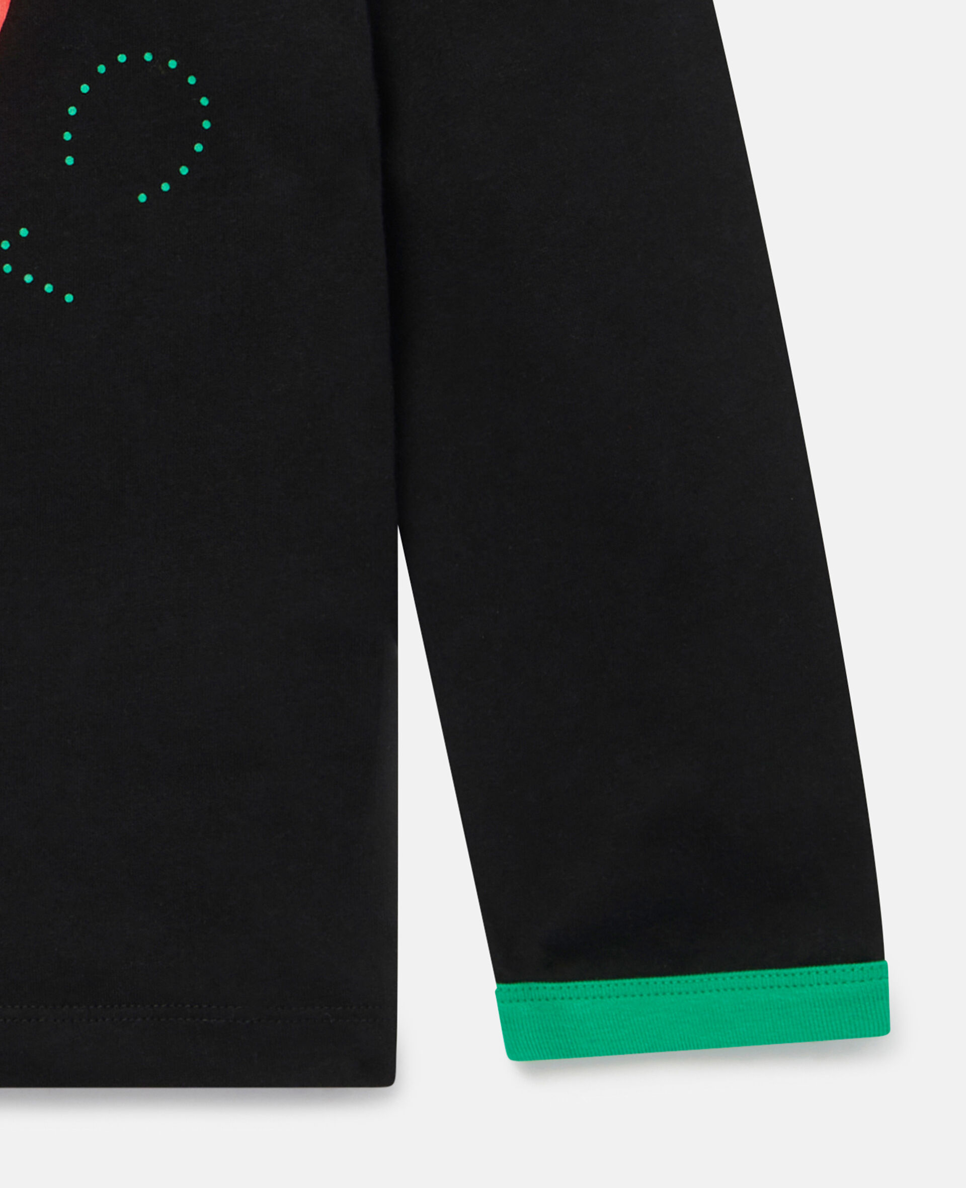 Smile Face Print Cotton T‐Shirt-Black-large image number 3