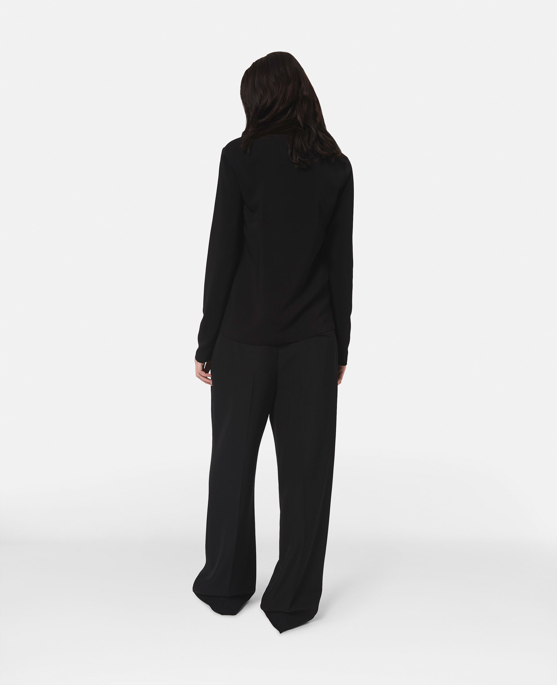 Arlesa Double Split Hem Zip Blouse-White-large Arlesa Double Split Hem Zip Blouse-White-large image number 2