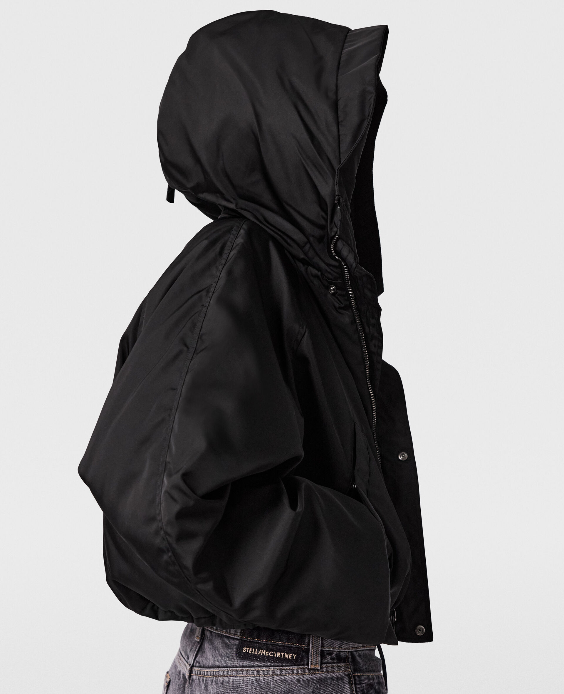 High-Neck Long-Sleeve Jacket-Black-large image number 5