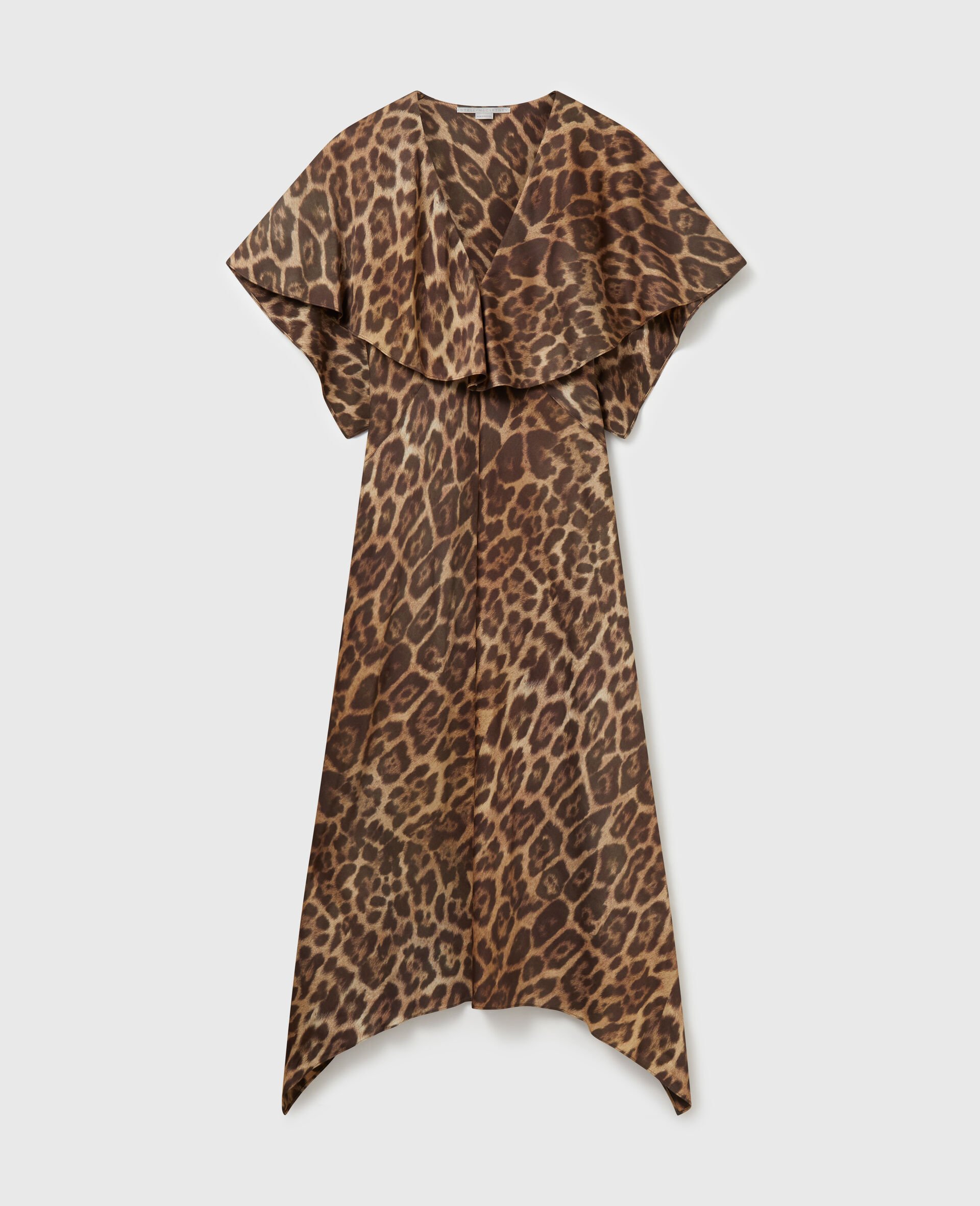 Leopard Shawl Maxi Dress-Brown-medium