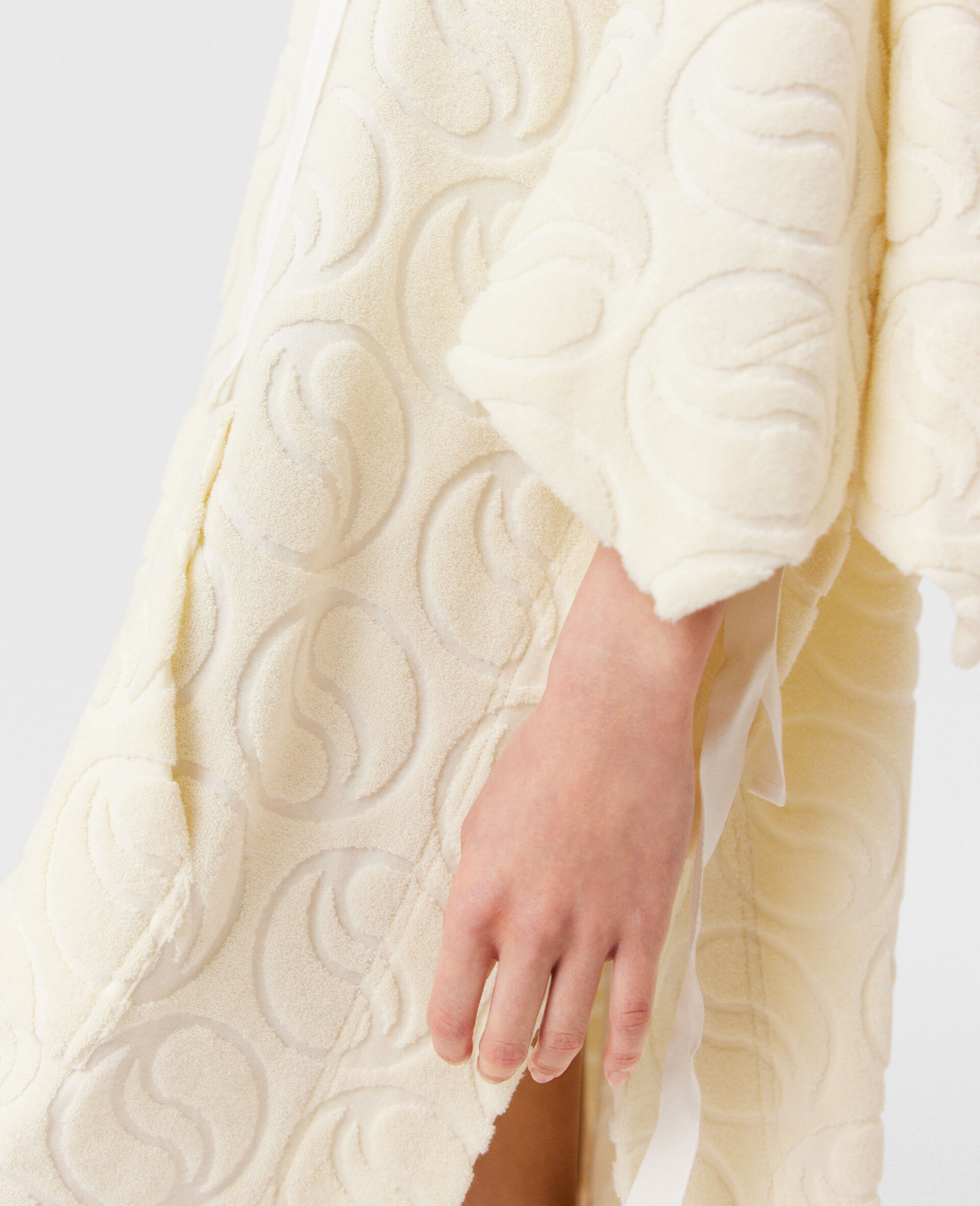 Toweling Hooded Mini Dress-Beige-large image number 6