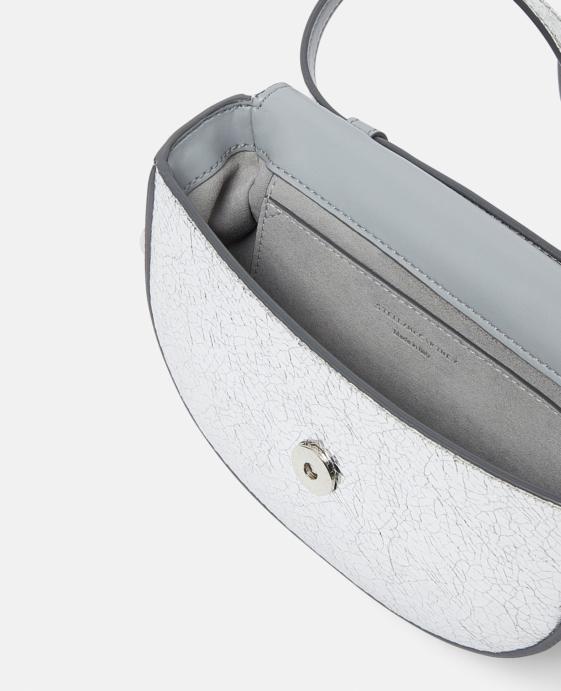 Frayme Crackled Silver Shoulder Bag-Silver-large image number 2