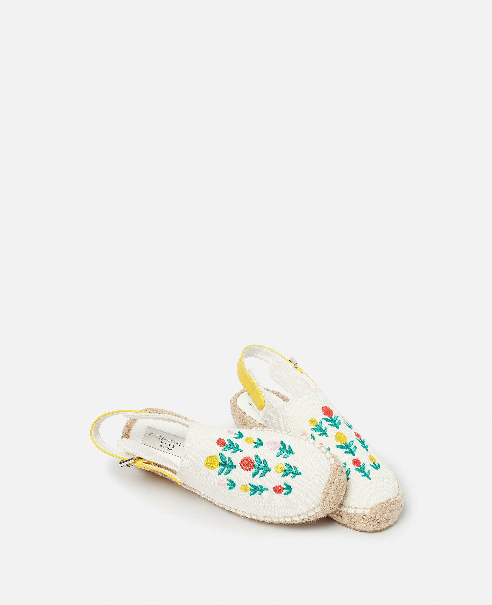 Flower Embroidery Espadrille Sandals-White-large image number 3