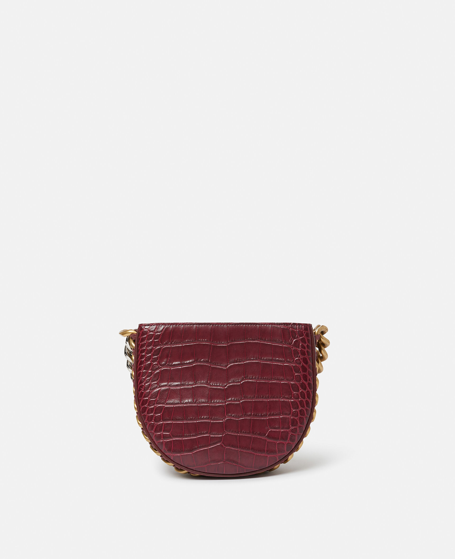 Frayme Croc-Effect Embossed Small Shoulder Bag-Red-large image number 3