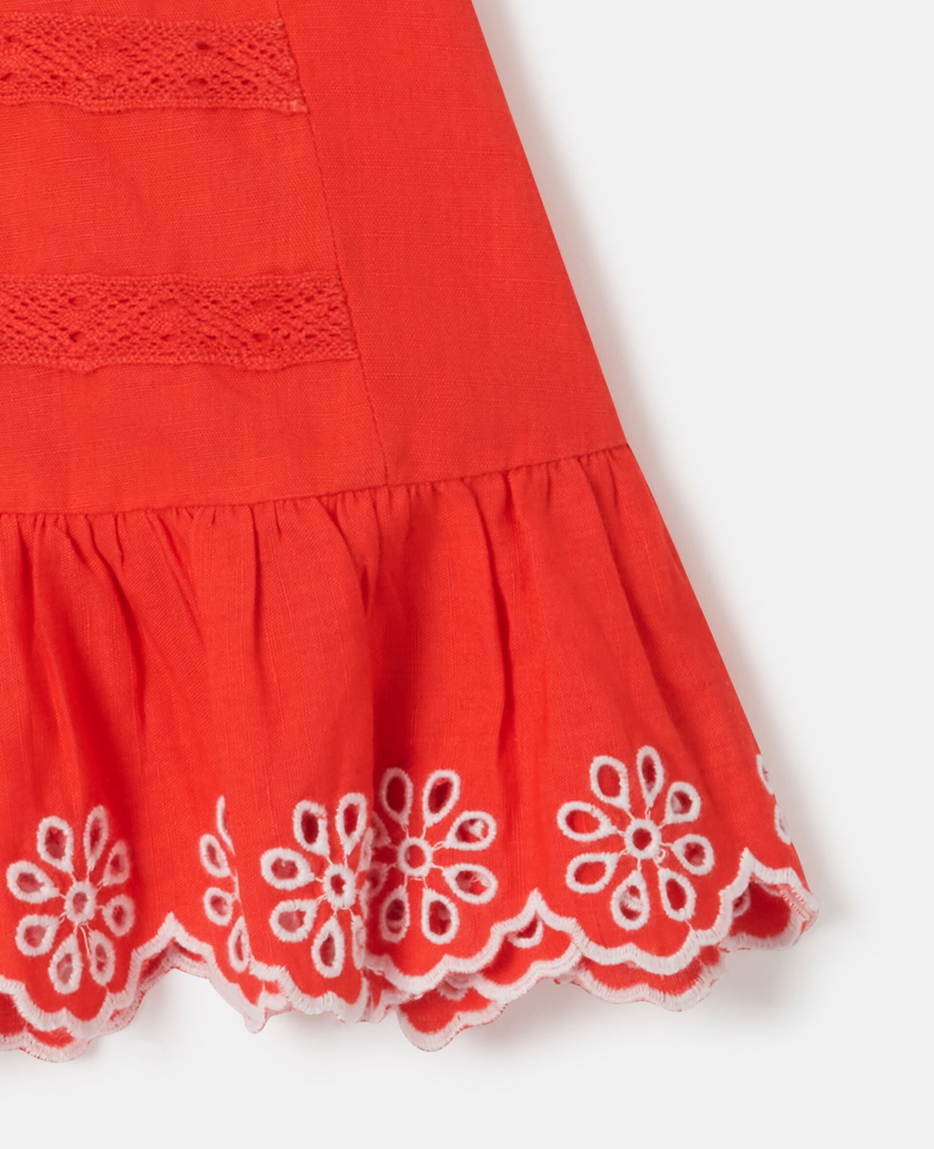 Broderie Trim Dress and Bloomer Set-Red-large image number 3