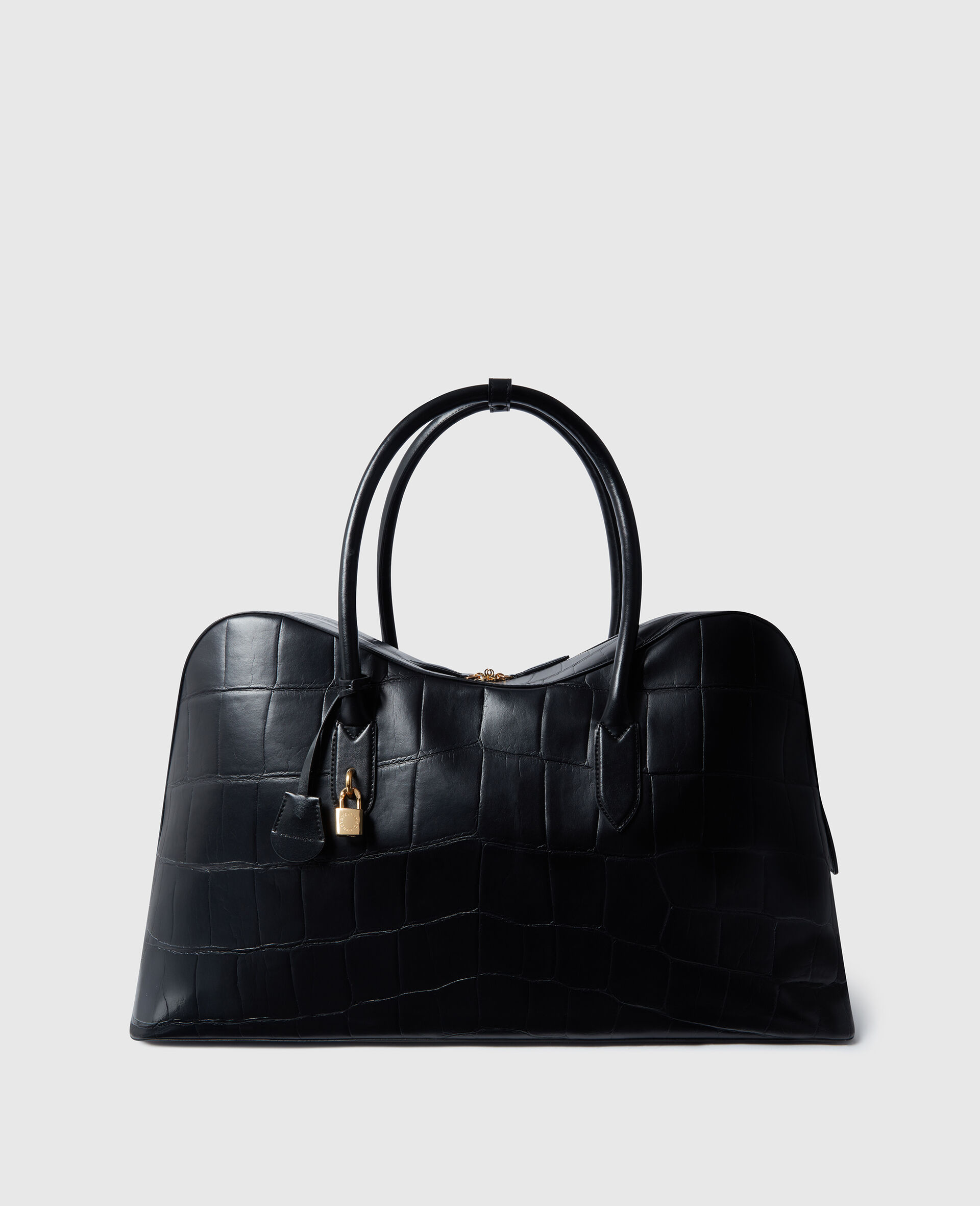 Ryder Crocodile-Embossed  Weekender Bag-Black-medium