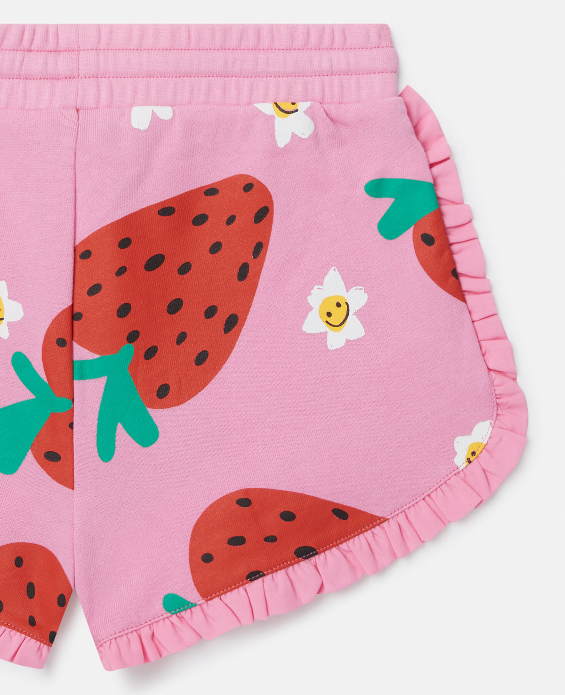 Strawberry Print Fringe Shorts-Pink-large Strawberry Print Fringe Shorts-Pink-large image number 3