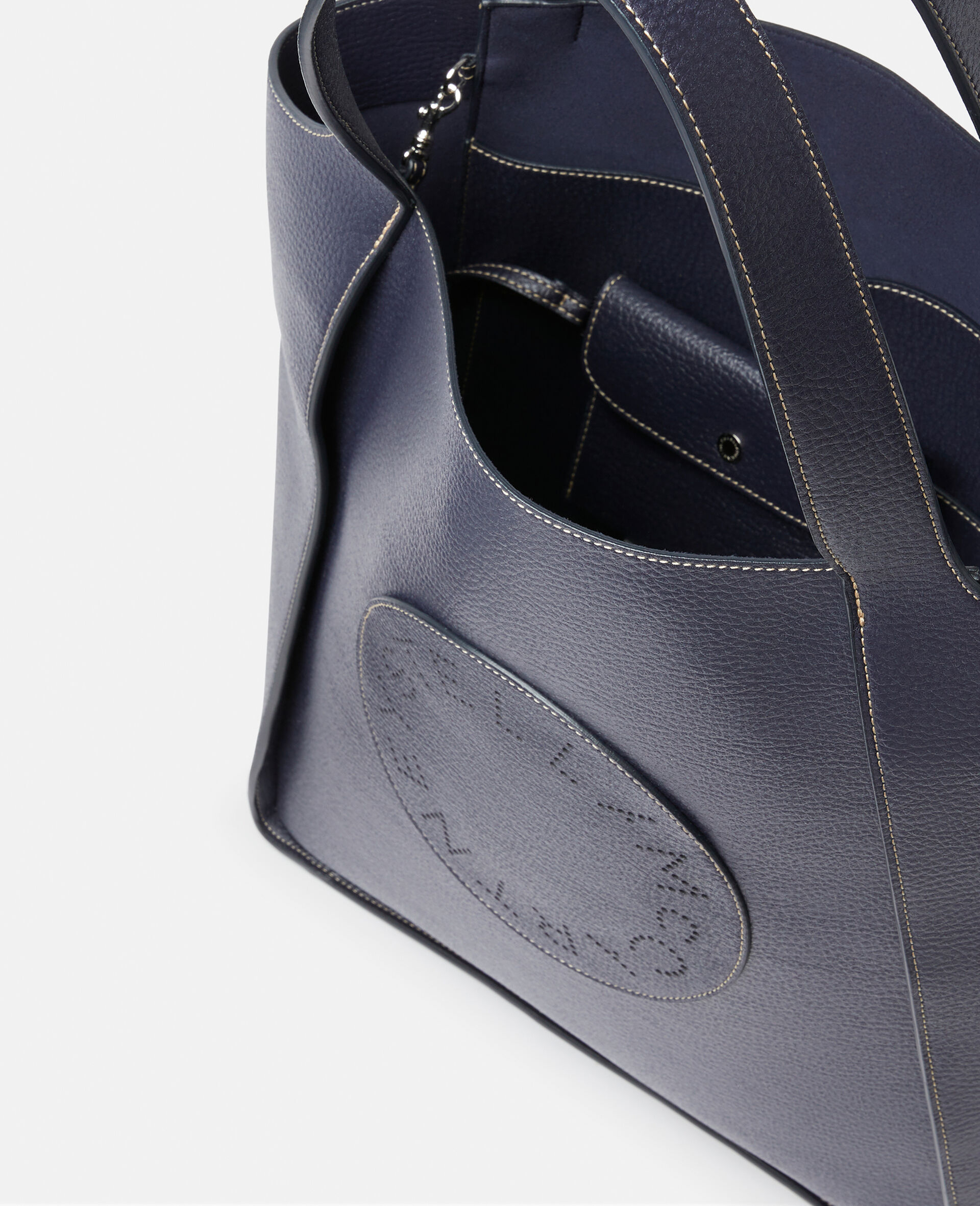 徽标方形托特包-蓝色-large image number 3