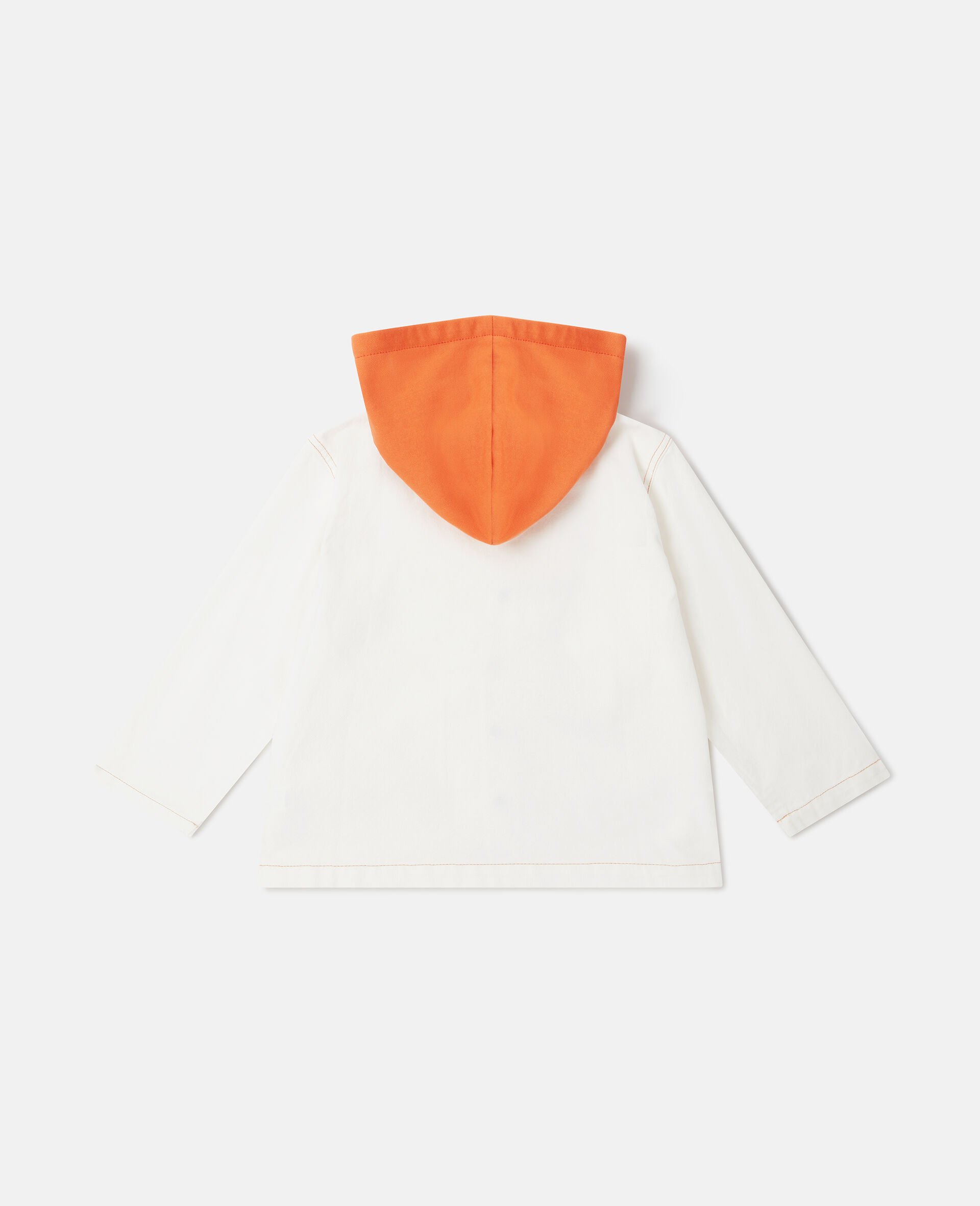 Sports Motif Hooded Jacket-White-large image number 2