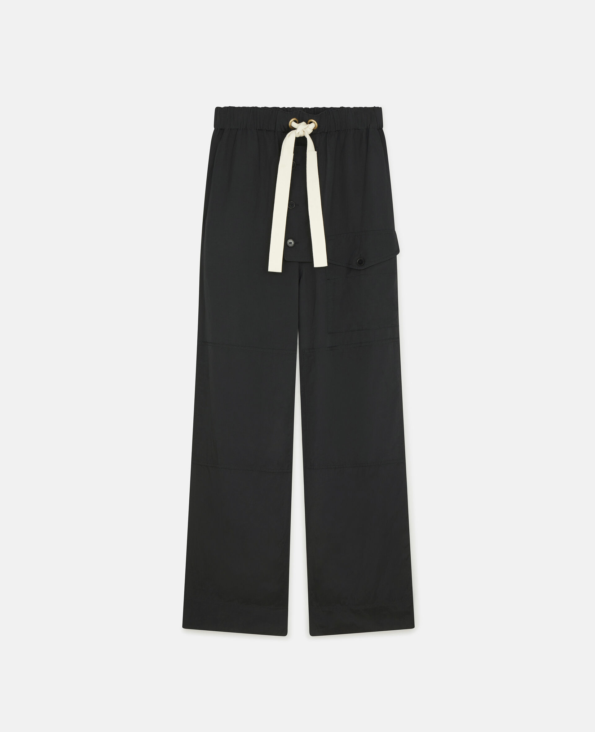 Belted Cargo Pants-Black-large image number 0