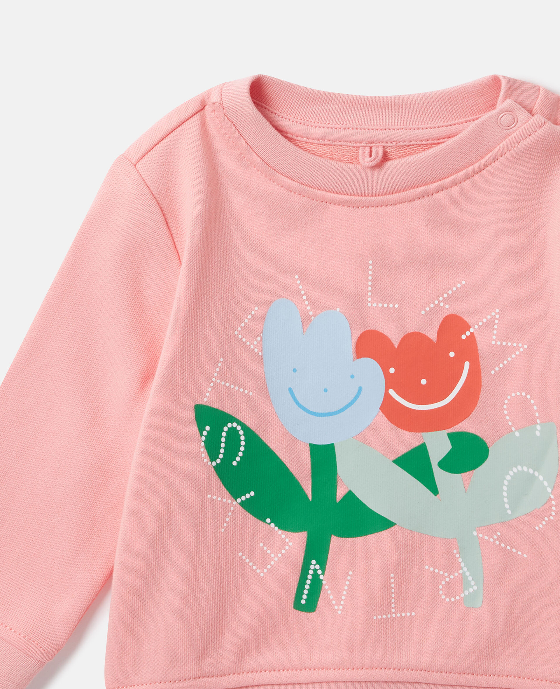 Floral Graphic Sweatshirt-Pink-medium