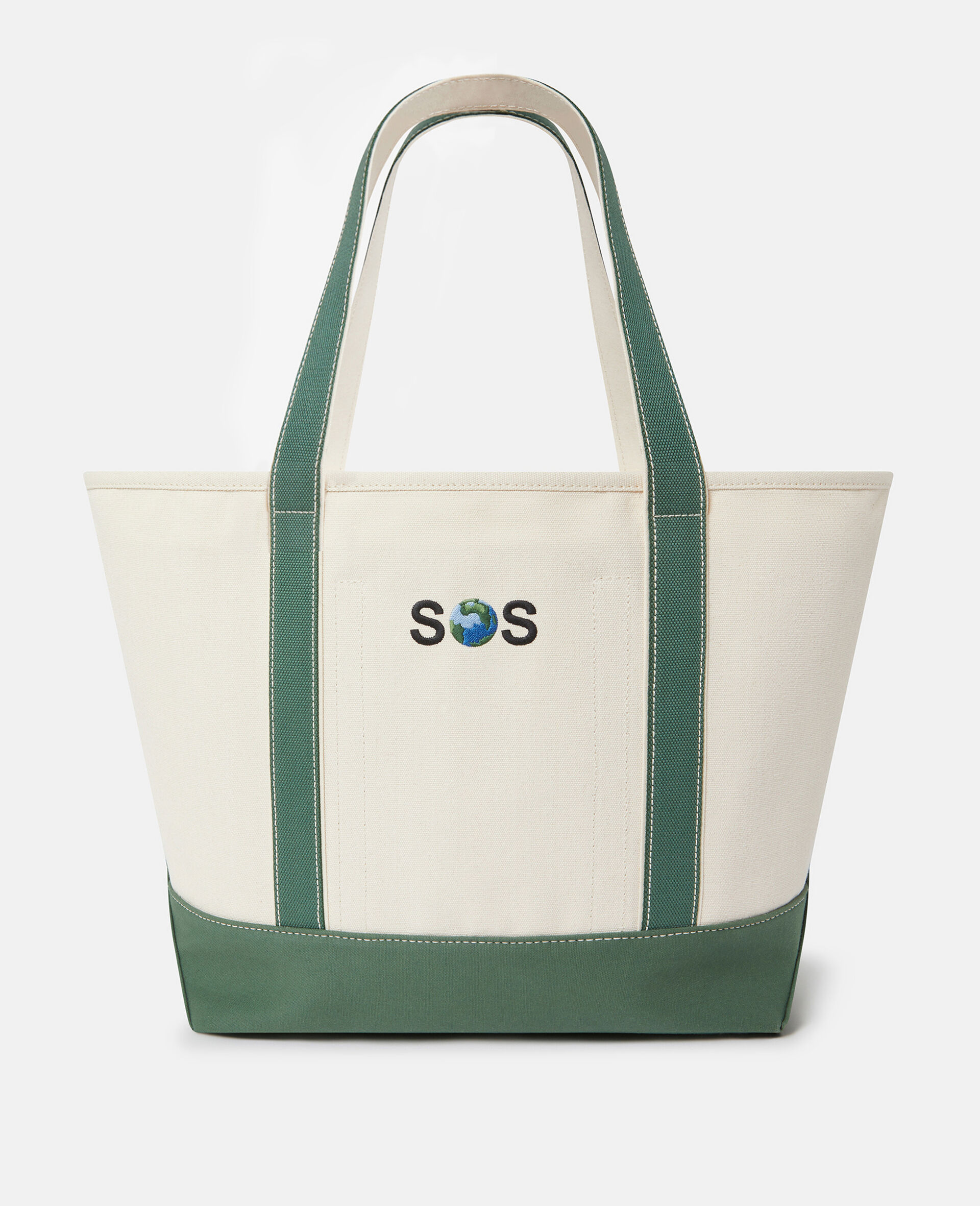 SOS Embroidered Large Tote Bag-Weiß-medium