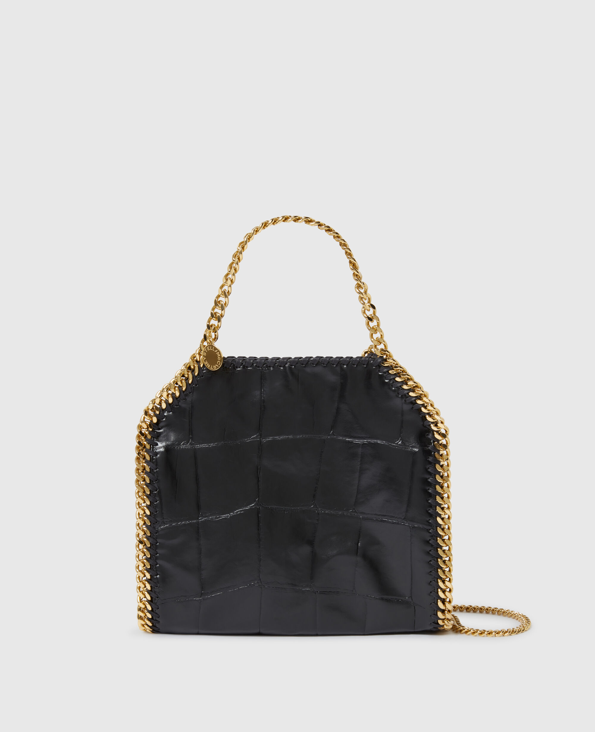 Women Black Falabella Crocodile-Embossed Mini Tote | Stella