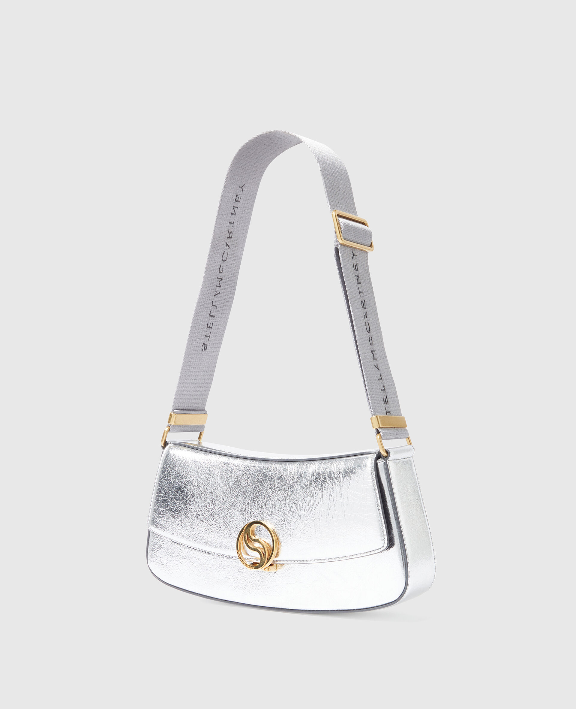 S-Wave Metallic Shoulder Bag-Silver-medium