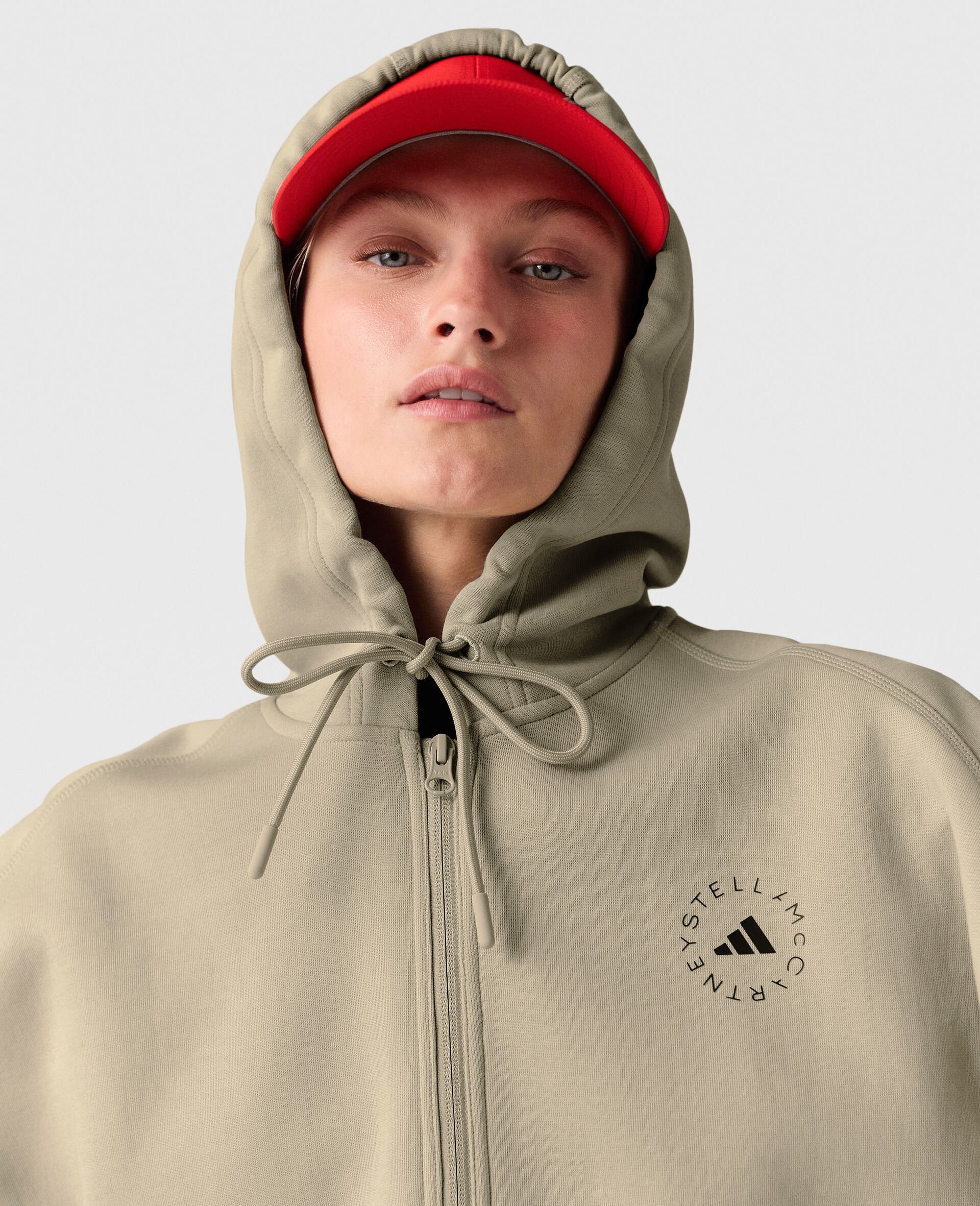 TrueLife Cropped Zipper Hoodie-Beige-large image number 2