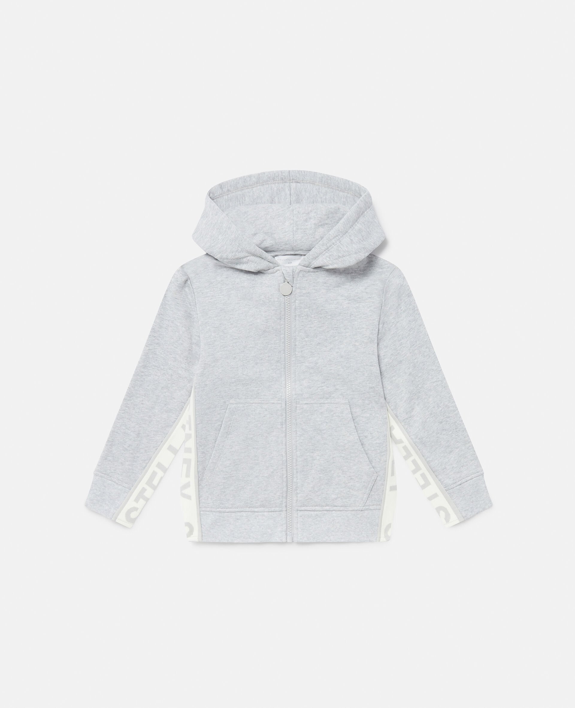 Logo Graphic Hooded Zip Sweatshirt-Grey-large image number 0