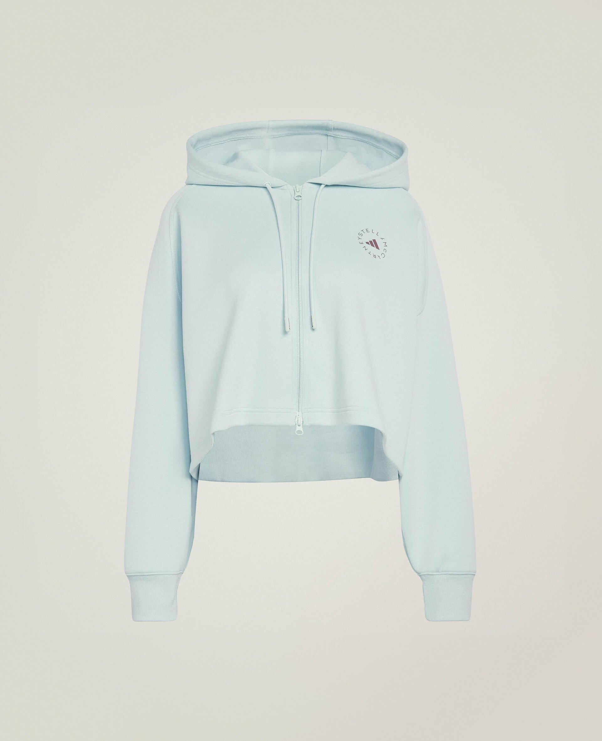 Logo Cropped Hoodie-Blu-medium