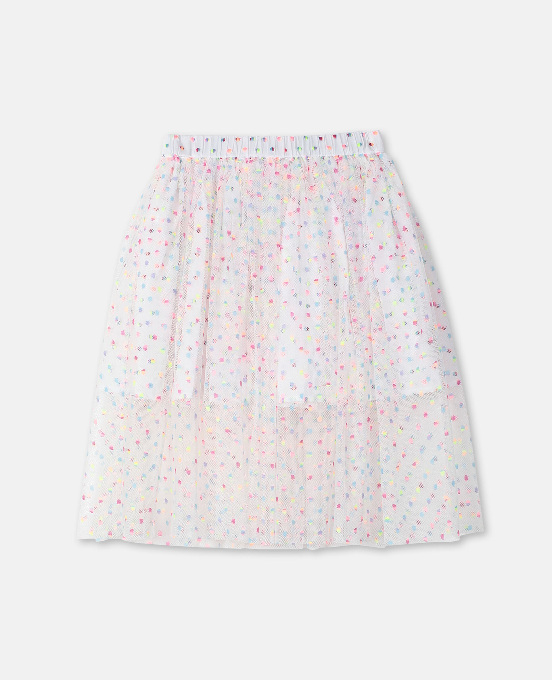 Embroidered Dots Tulle Skirt -Multicolour-large image number 3