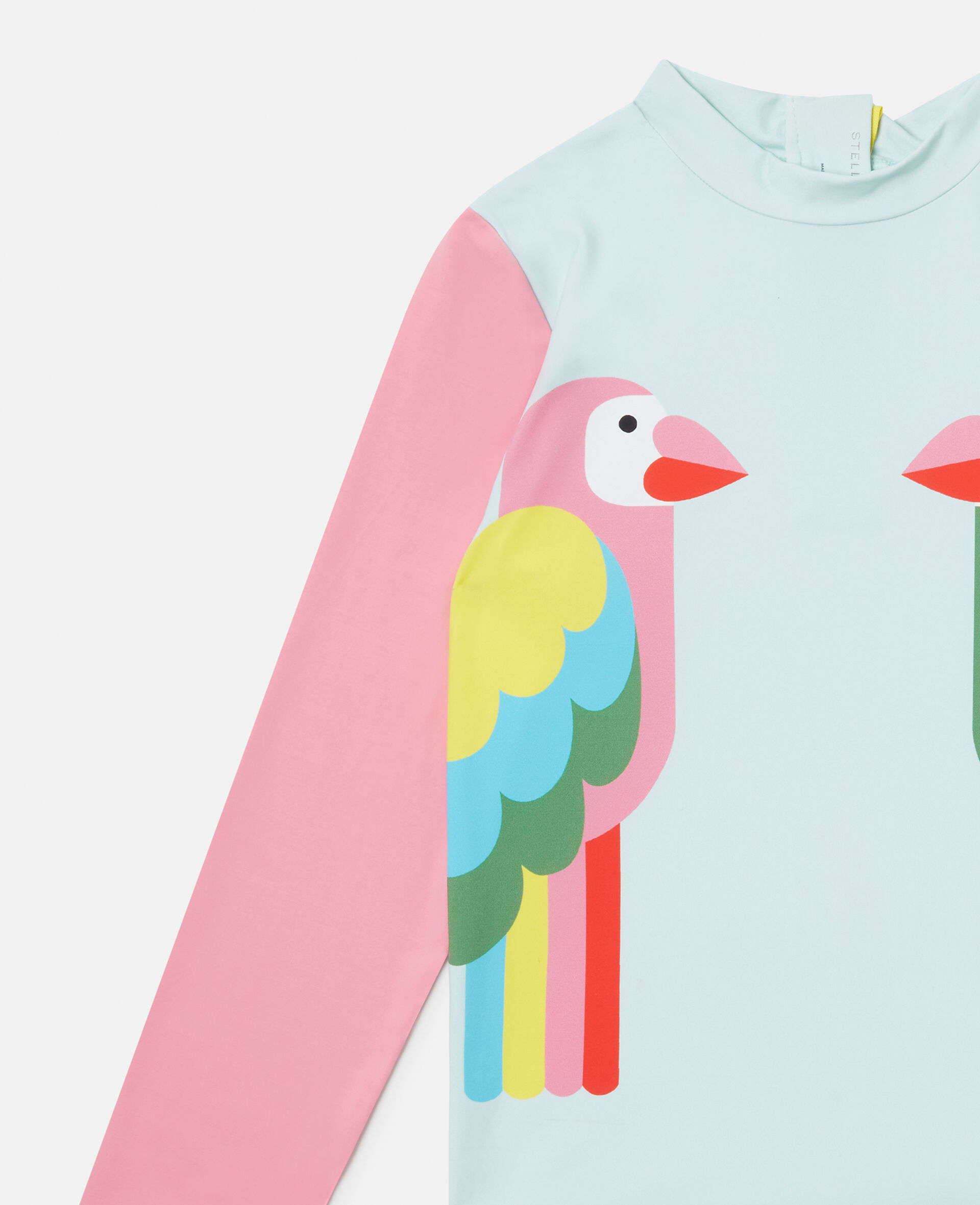 Double Parrot Print Frill Swim Top and Bikini Briefs-Multicolour-large image number 1