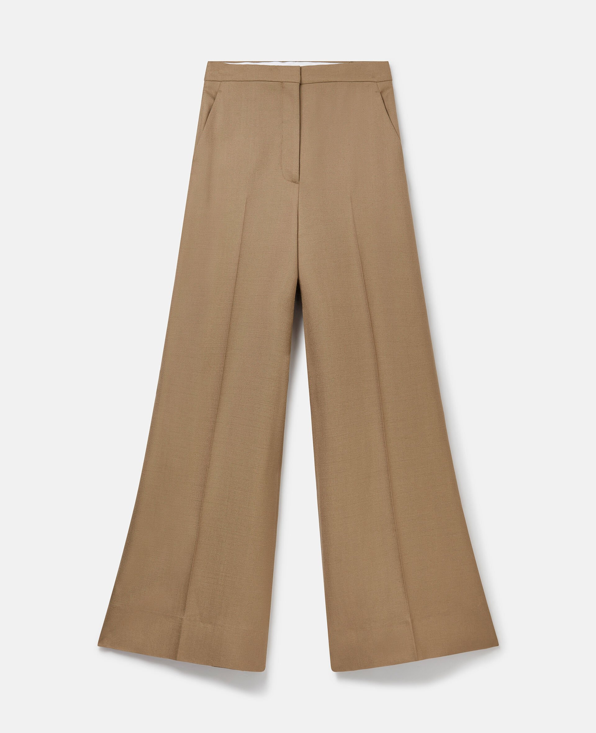 High-Rise Wide-Leg Trousers-Green-large image number 0