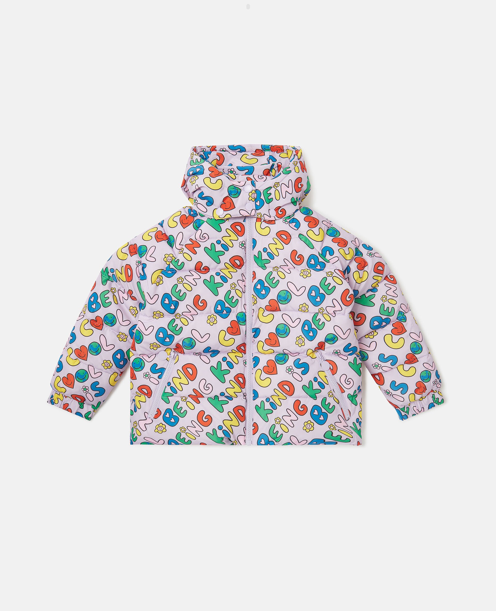 Earth Friends Text Print Raincoat-Purple-medium