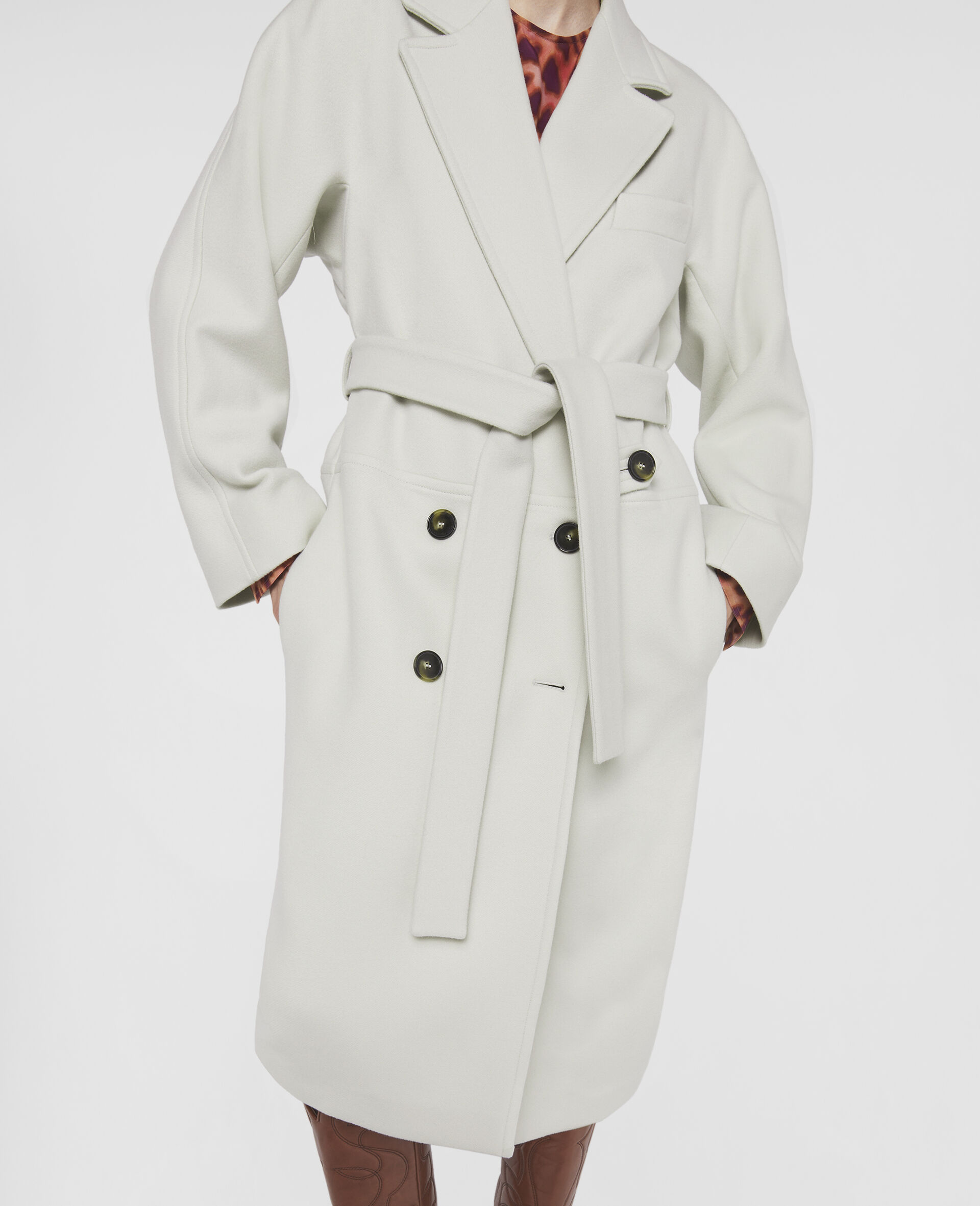 Women Offwhite Wool Coat Stella McCartney US