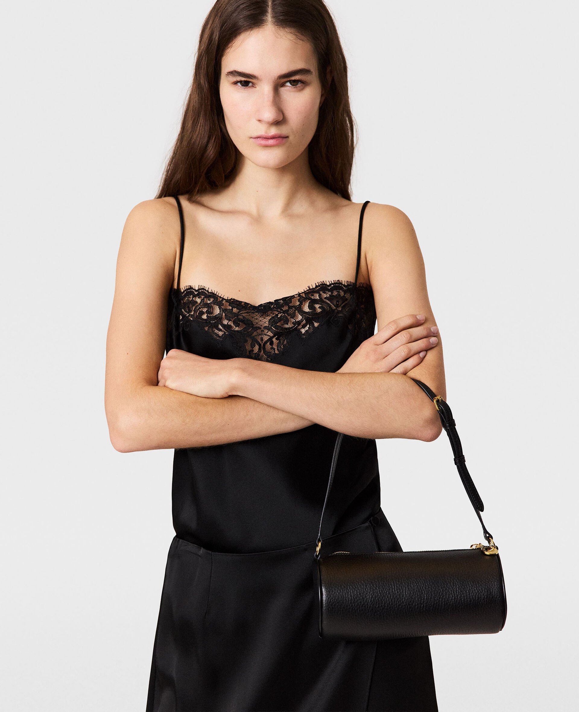 Logo Bowling Shoulder Bag-Black-large image number 6