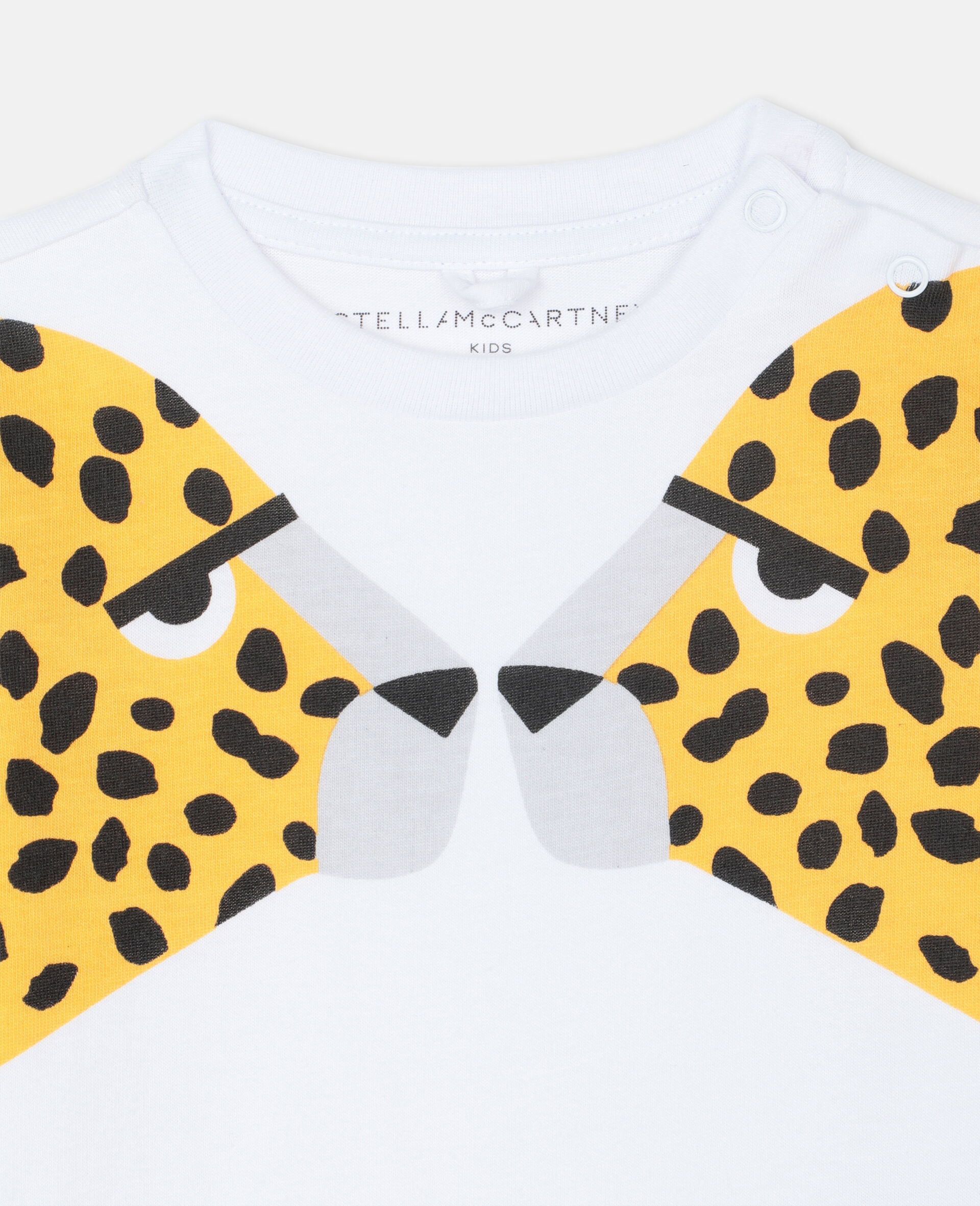 Cheetah Cotton T-shirt -White-large image number 1