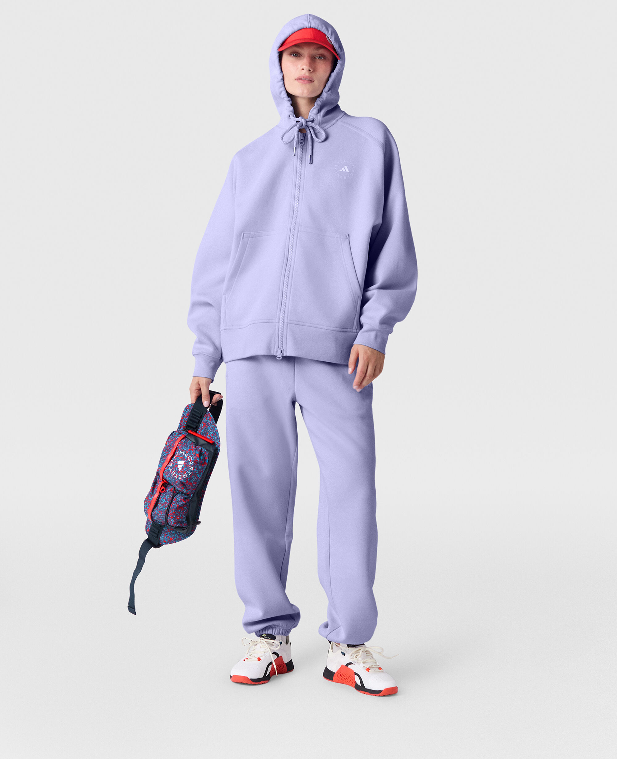 関税込み【adidas by Stella McCartney】TrueLife ジャケット Women Desert Sand Beige/Active Red TrueLife Woven Track