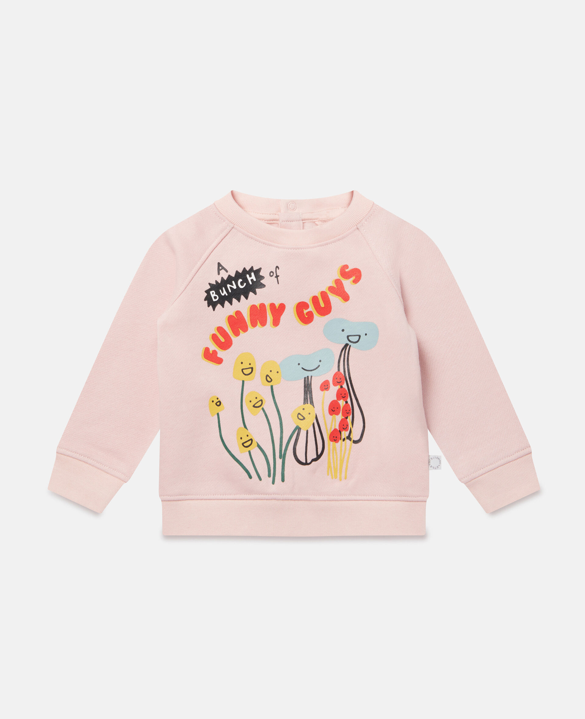 Cotton Fleece Funny Guys Print Sweatshirt-Pink-large image number 0