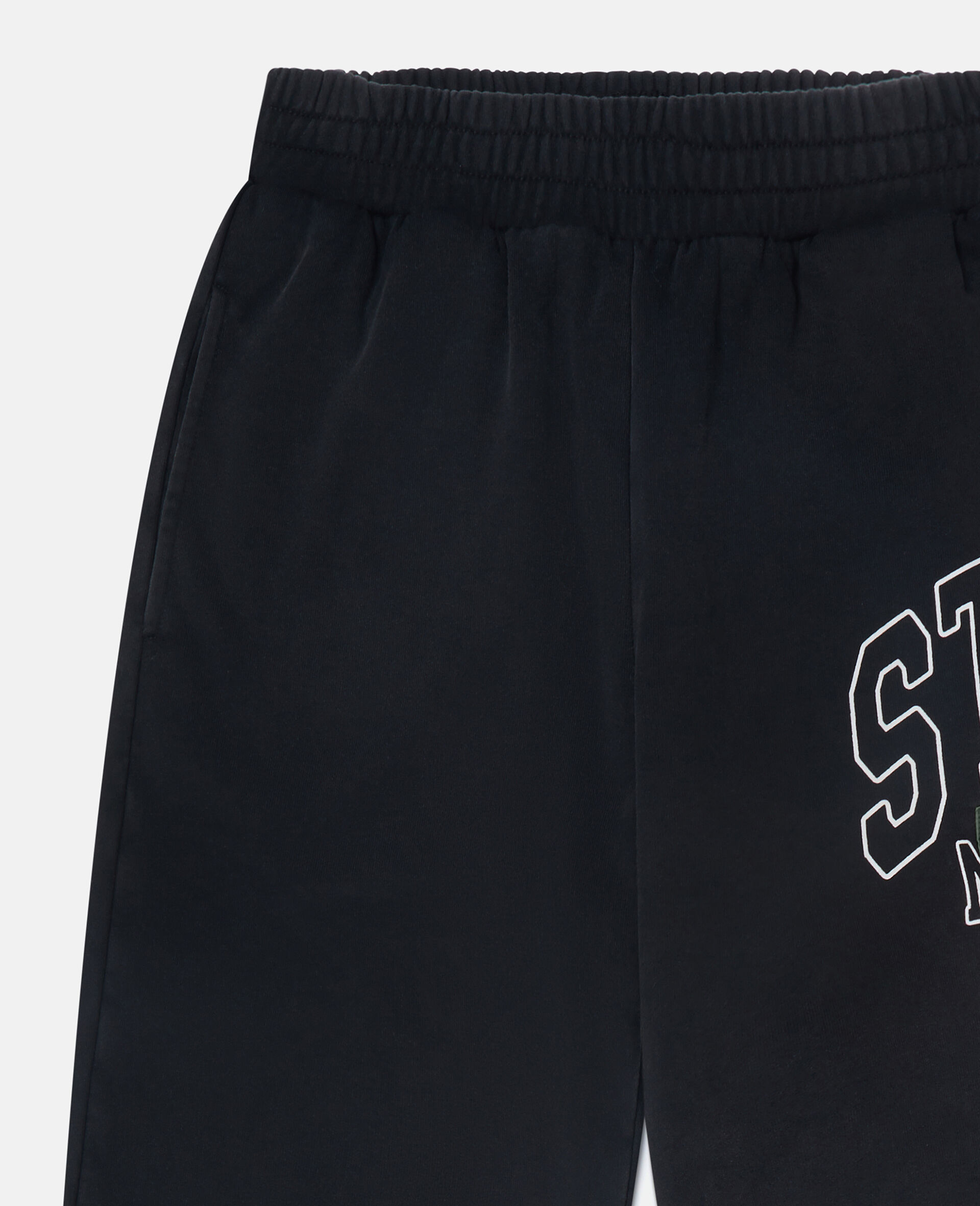 Logo Graphic Drawstring Sweatpants-Black-medium